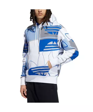 adidas Originals Logo Detailed Zipped Windbreaker in Blue for Men