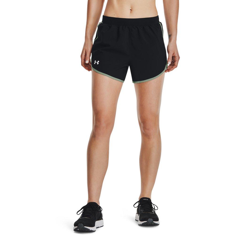 Under Armour Women's Fly By Shorts - BLACK/GREEN Thumbnail View 1