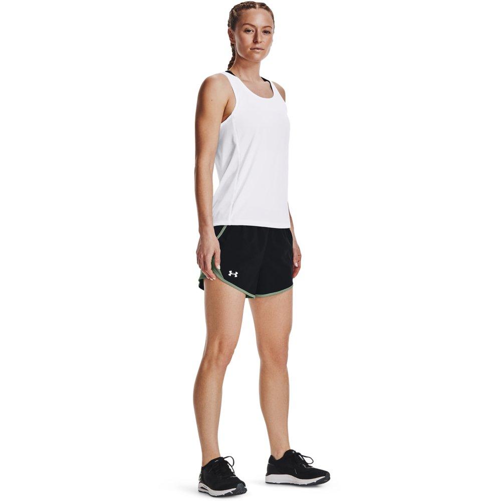Under Armour Women's Fly By Shorts - BLACK/GREEN Thumbnail View 3