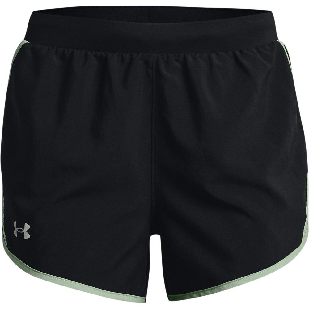 Under Armour Women's Fly By Shorts - BLACK/GREEN Thumbnail View 4