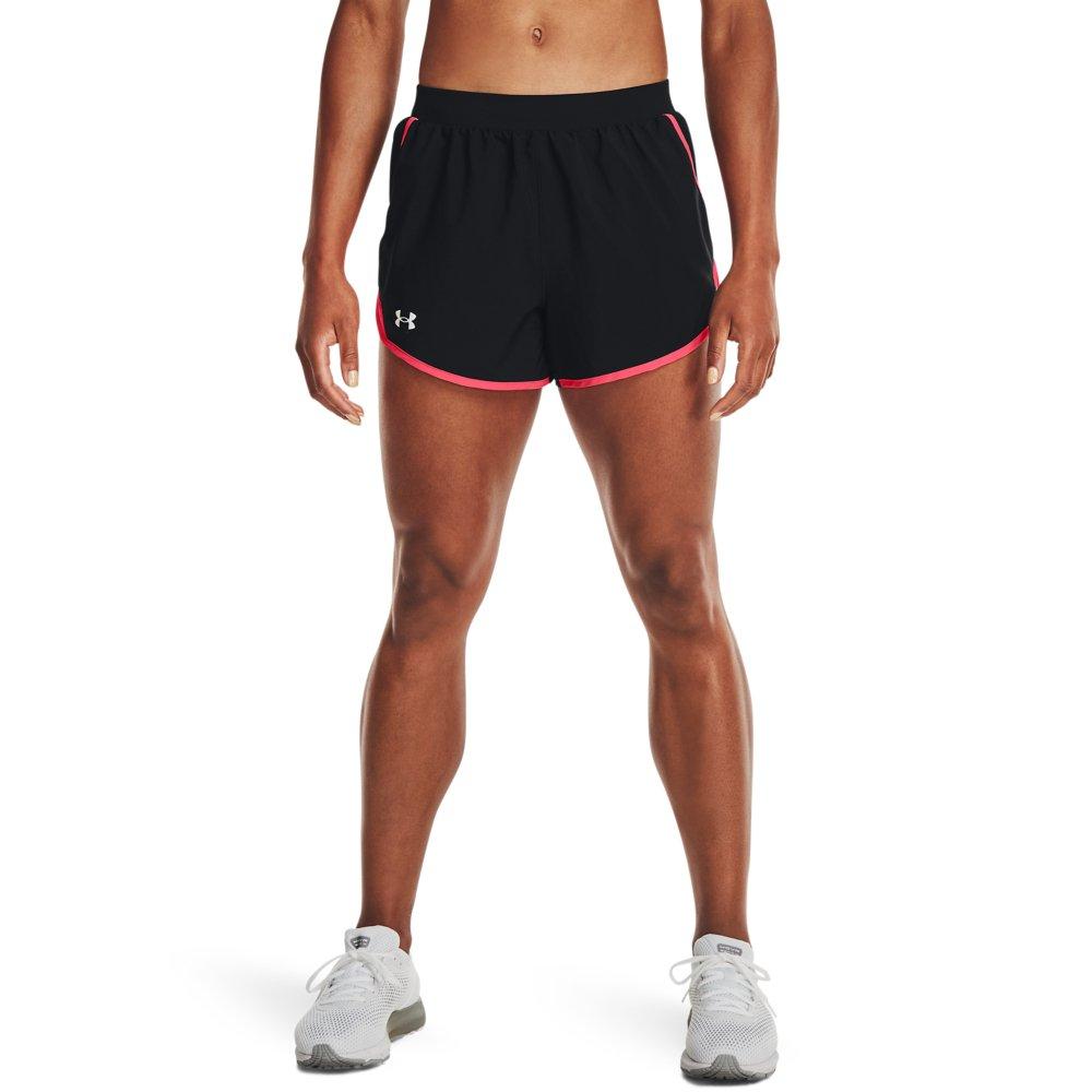 Under Armour Women's Fly By Shorts - BLACK/PINK Thumbnail View 1