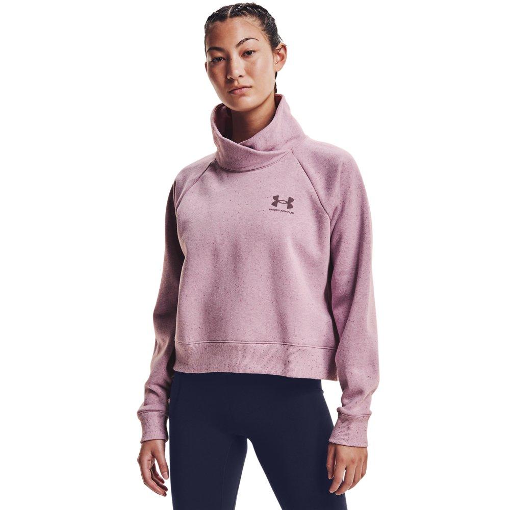 Under armour women's rival discount fleece wrap neck pullover sweatshir