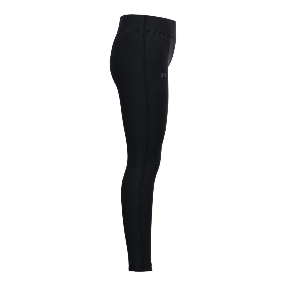 Under Armour Girls Youth Small Coldgear Leggings Black Gray