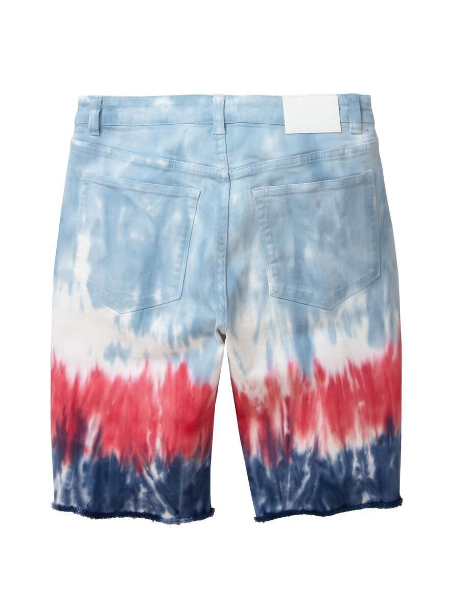 mens tie dye jean shorts