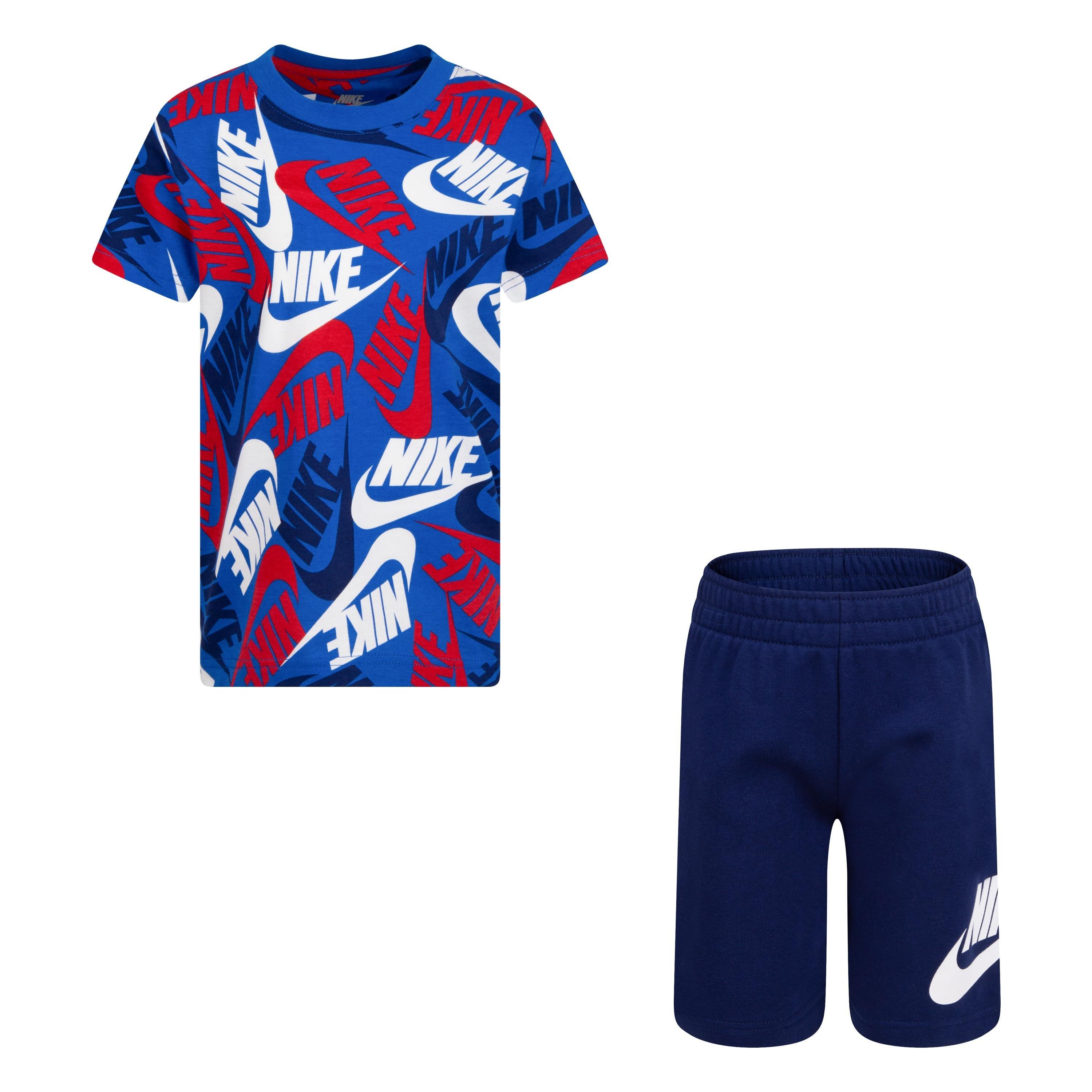 Nike Toddler Sportswear Toss All Over Print 2 Piece Blue Short Set Hibbett City Gear