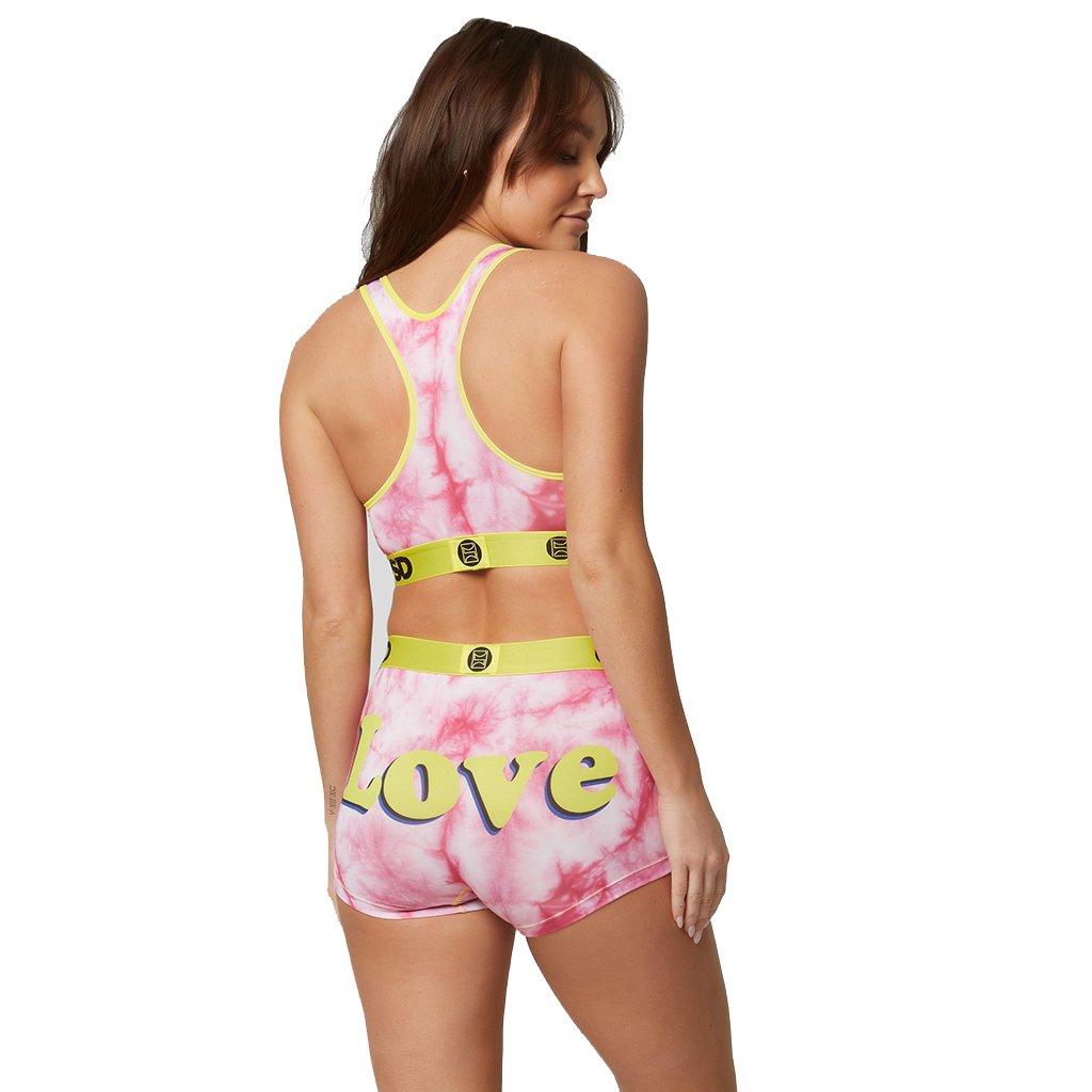 PSD Women's Love Tie-Dye Sports Bra - PINK/WHITE Thumbnail View 3