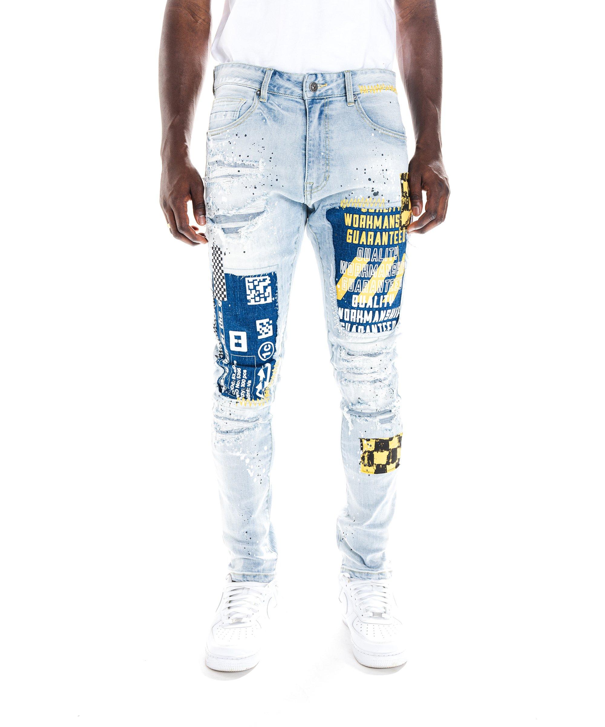 mens yellow denim jeans