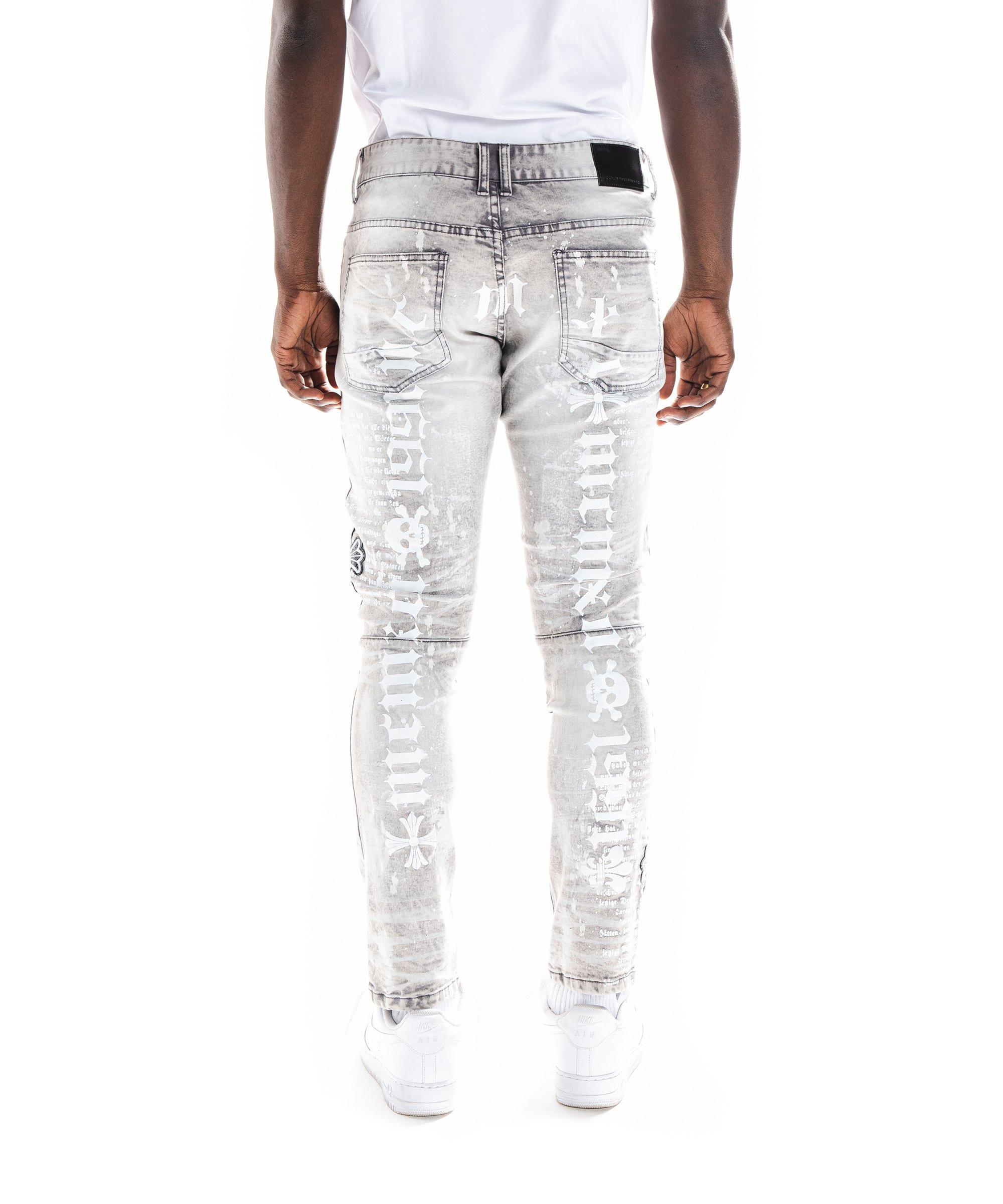 smoke rise white jeans