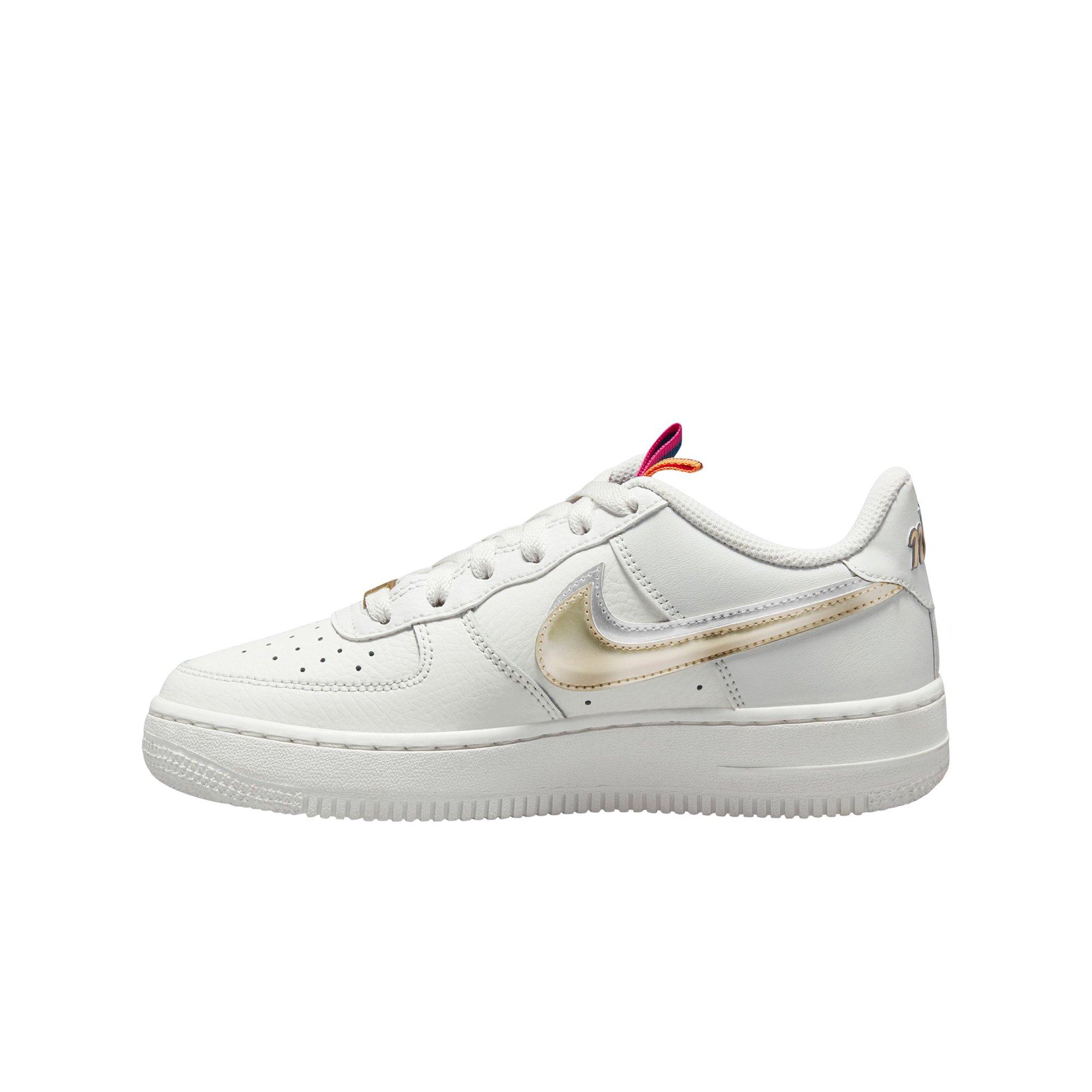 Nike Air Force 1 LV8 "Mixed Metals" Grade School Girls' Shoe - WHITE Thumbnail View 2