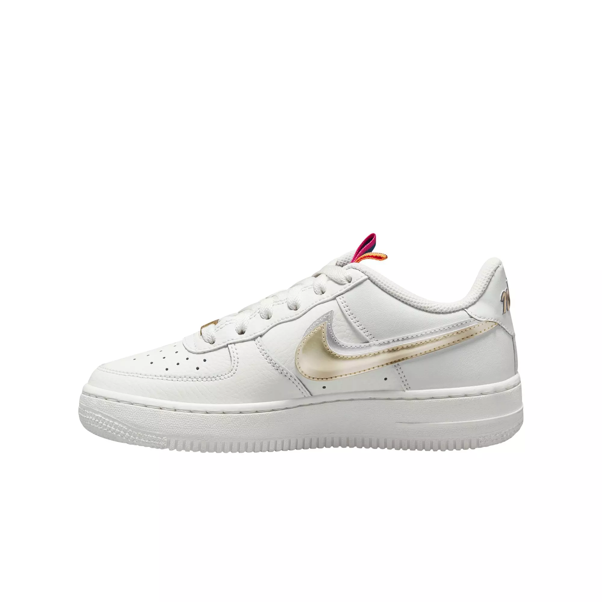 Nike Air Force 1 LV8 "Mixed Metals" Grade School Girls' Shoe - WHITE