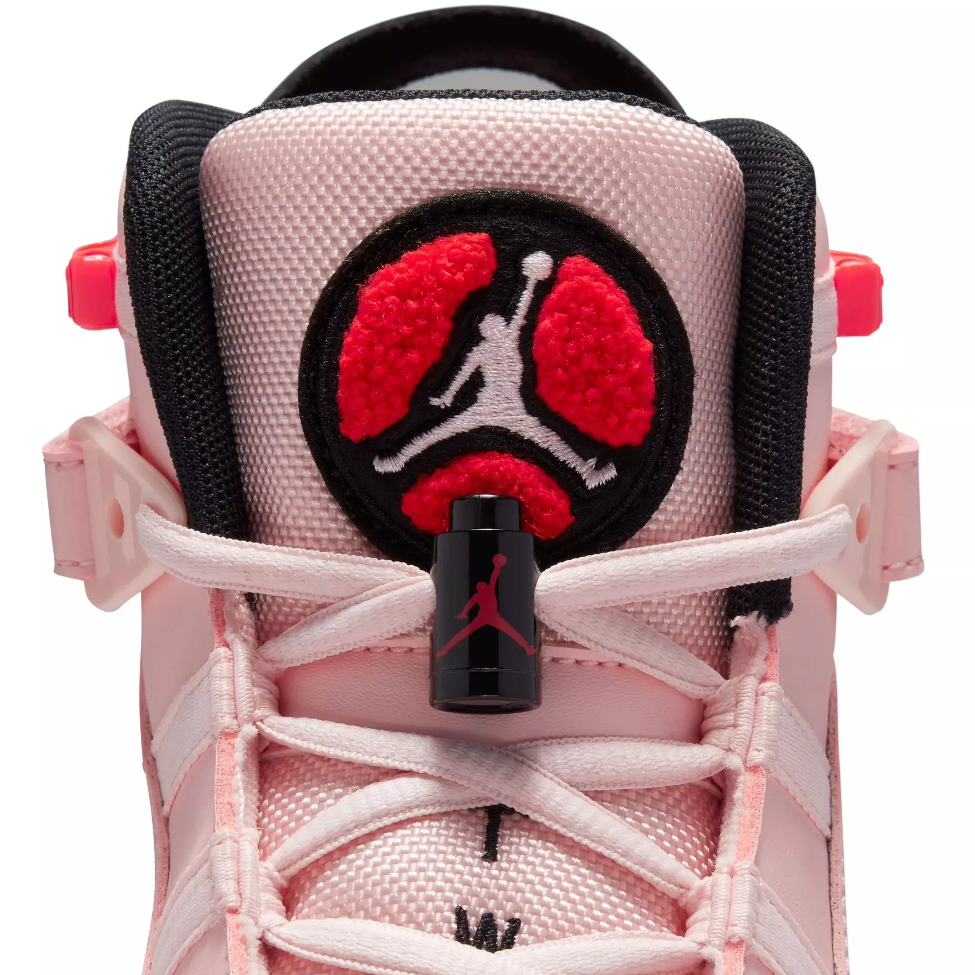 Jordan 6 Rings "Atmosphere/Infrared 23/Black/White" Grade School Girls' Shoe - PINK/BLACK