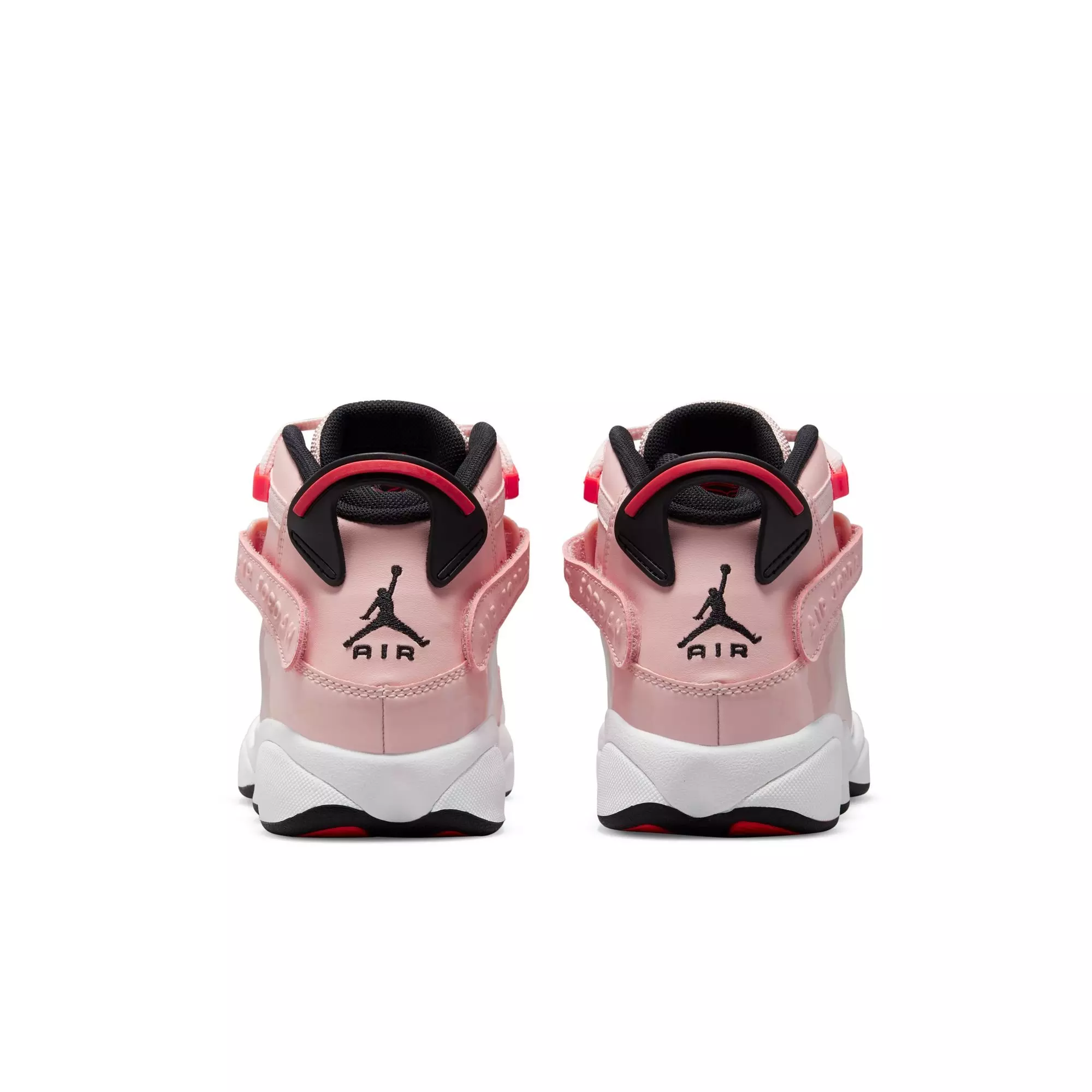 Jordan 6 Rings "Atmosphere/Infrared 23/Black/White" Grade School Girls' Shoe - PINK/BLACK