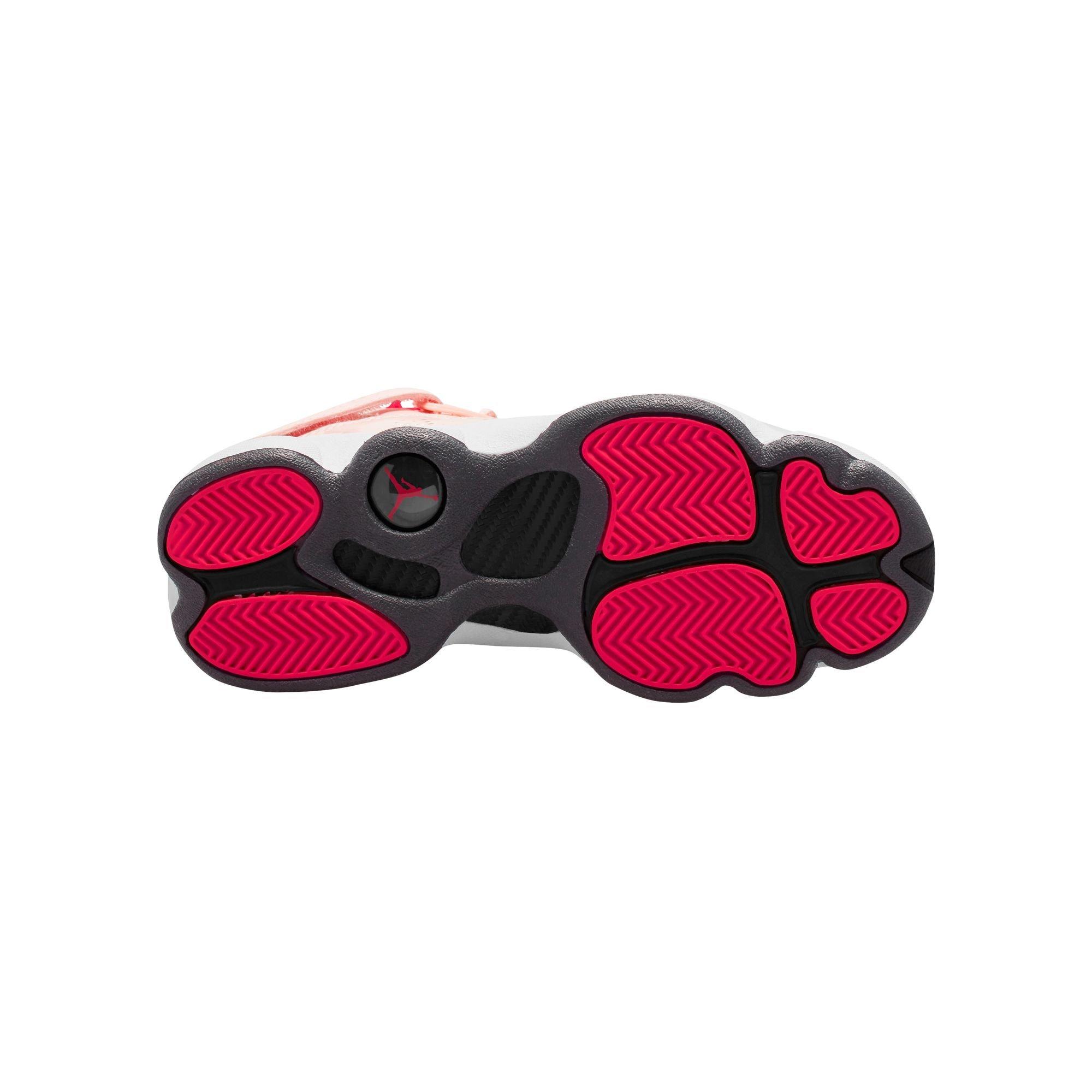 Jordan 6 Rings "Atmosphere/Infrared 23/Black/White" Grade School Girls' Shoe - PINK/BLACK Thumbnail View 8