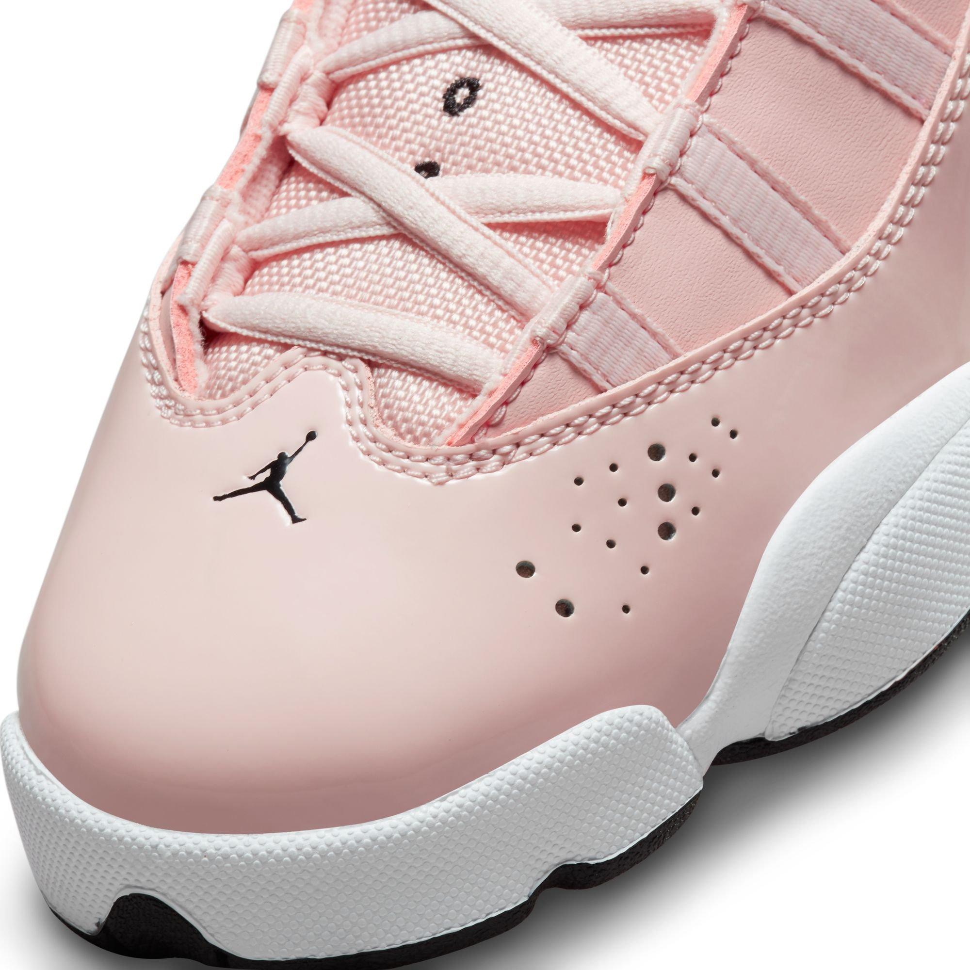 Jordan 6 Rings "Atmosphere/Infrared 23/Black/White" Grade School Girls' Shoe - PINK/BLACK Thumbnail View 9