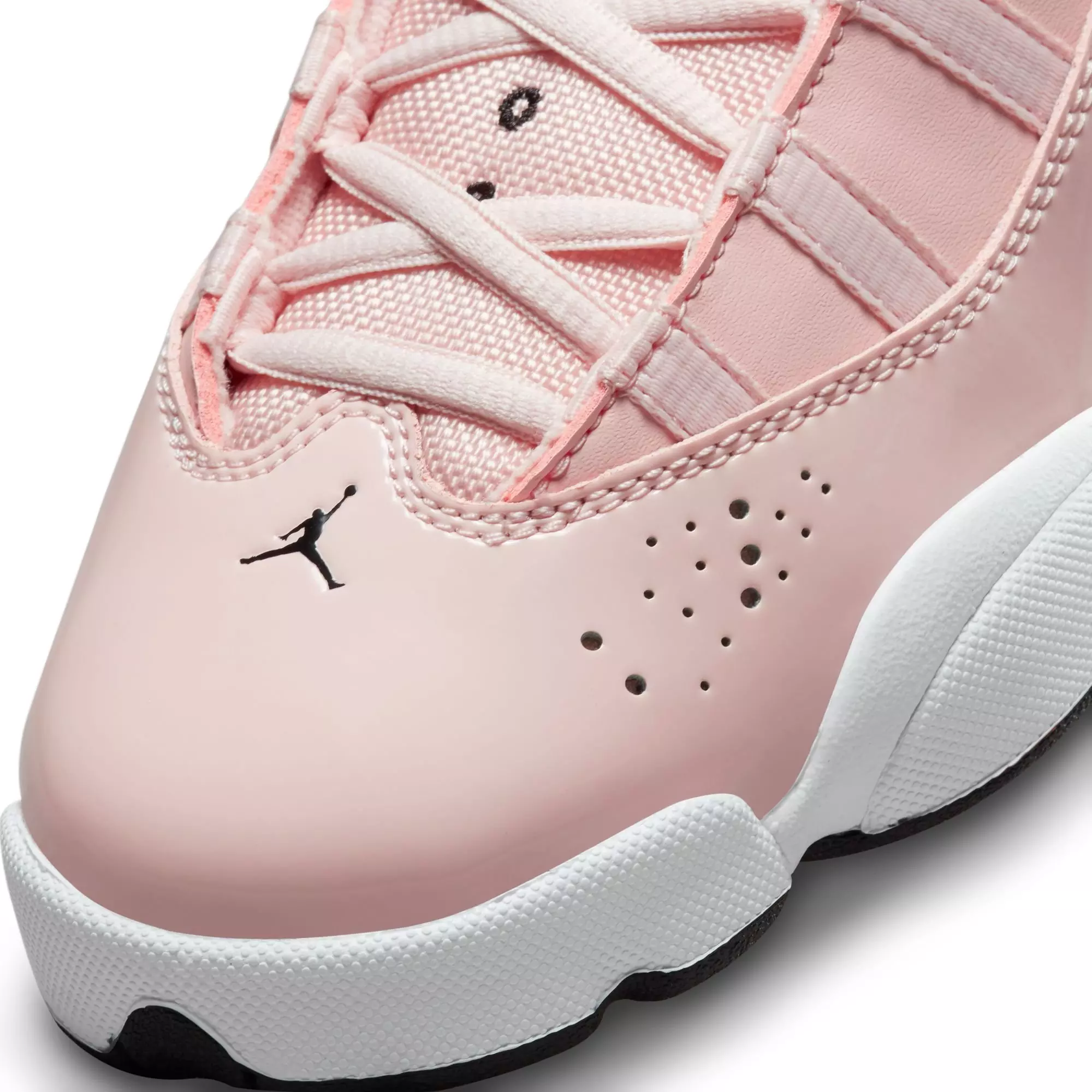 Jordan 6 Rings "Atmosphere/Infrared 23/Black/White" Grade School Girls' Shoe - PINK/BLACK