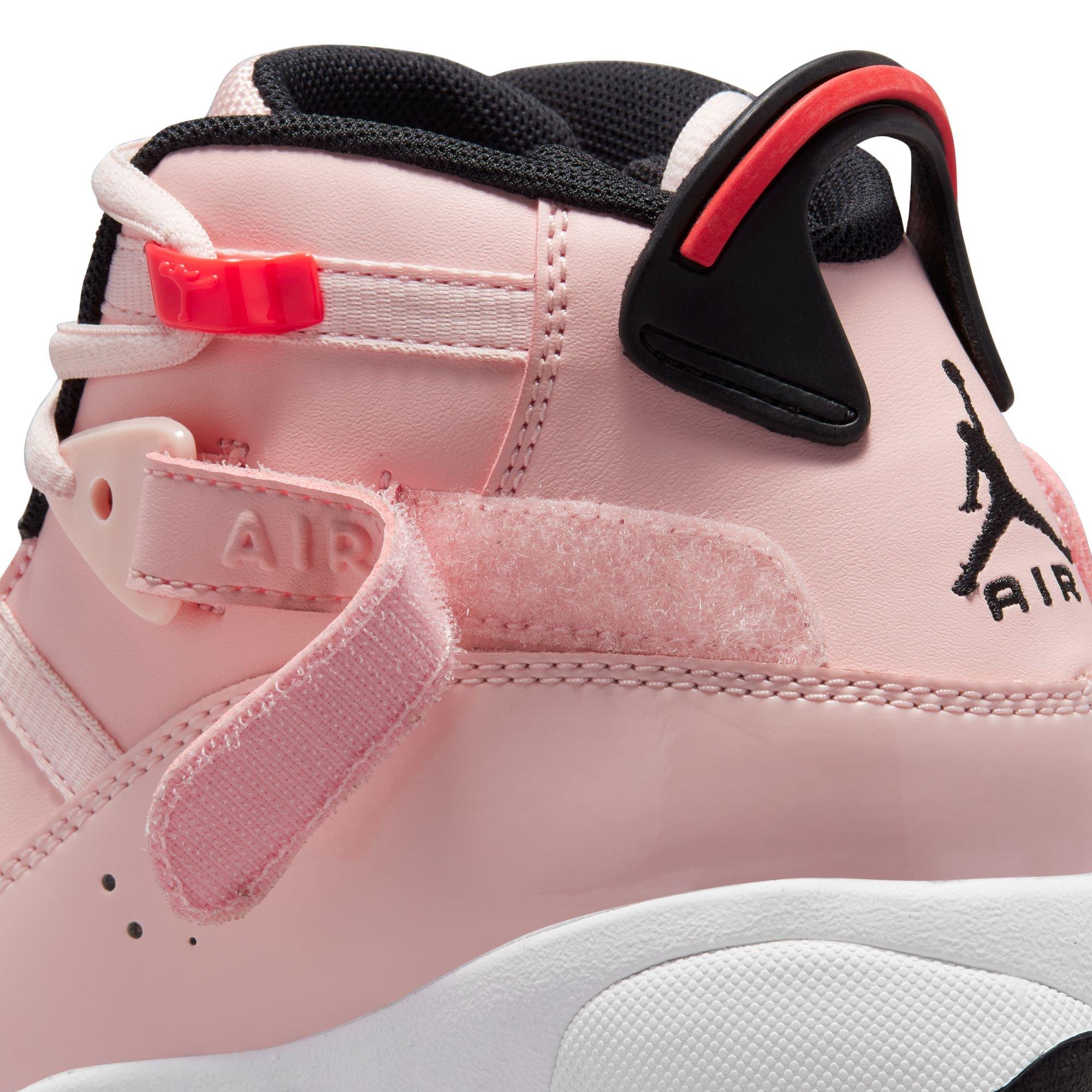 Jordan 6 Rings "Atmosphere/Infrared 23/Black/White" Grade School Girls' Shoe - PINK/BLACK Thumbnail View 11