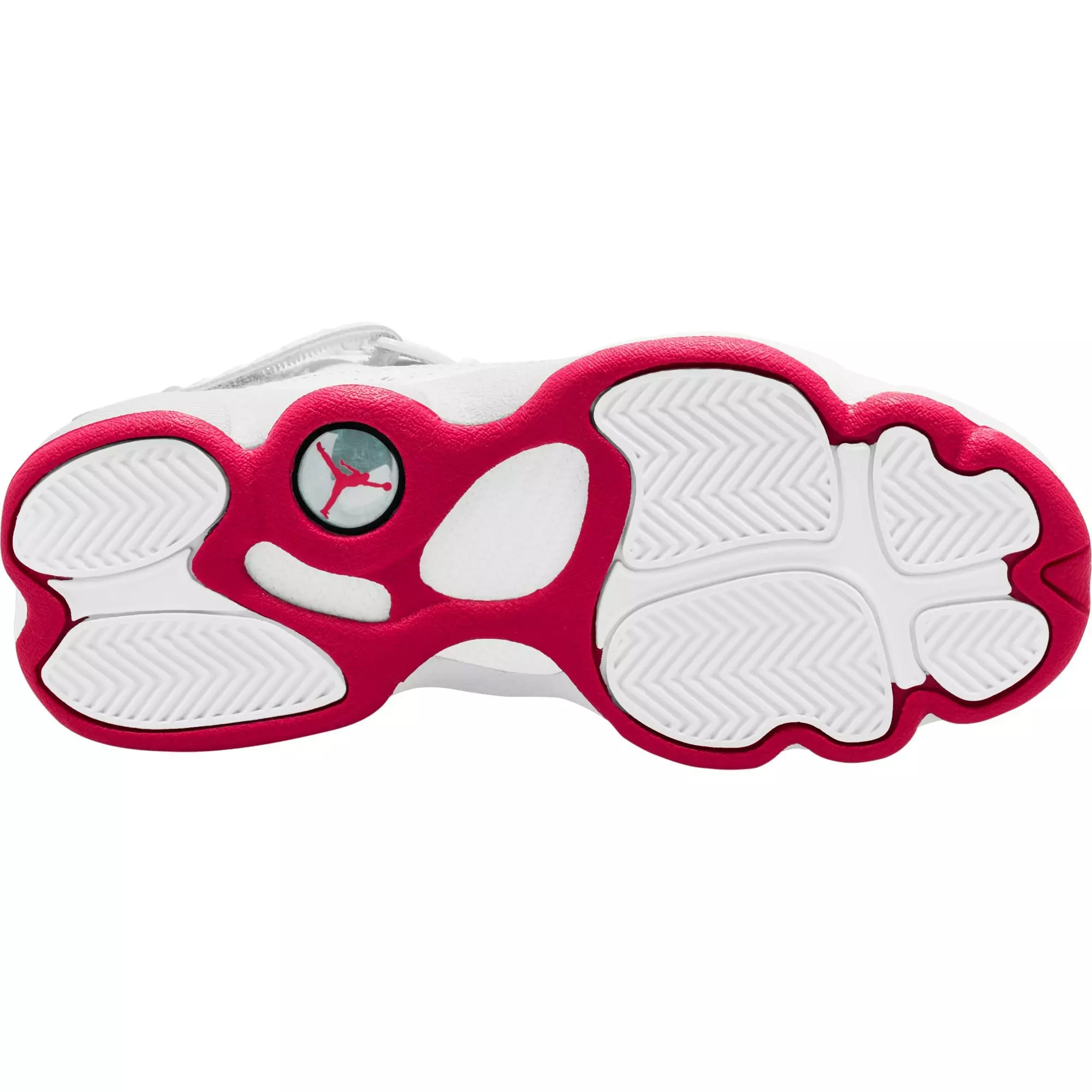 Jordan 6 Rings "White/Mystic Hibiscus/Pure Platinum" Grade School Girls' Shoe - WHITE/RED