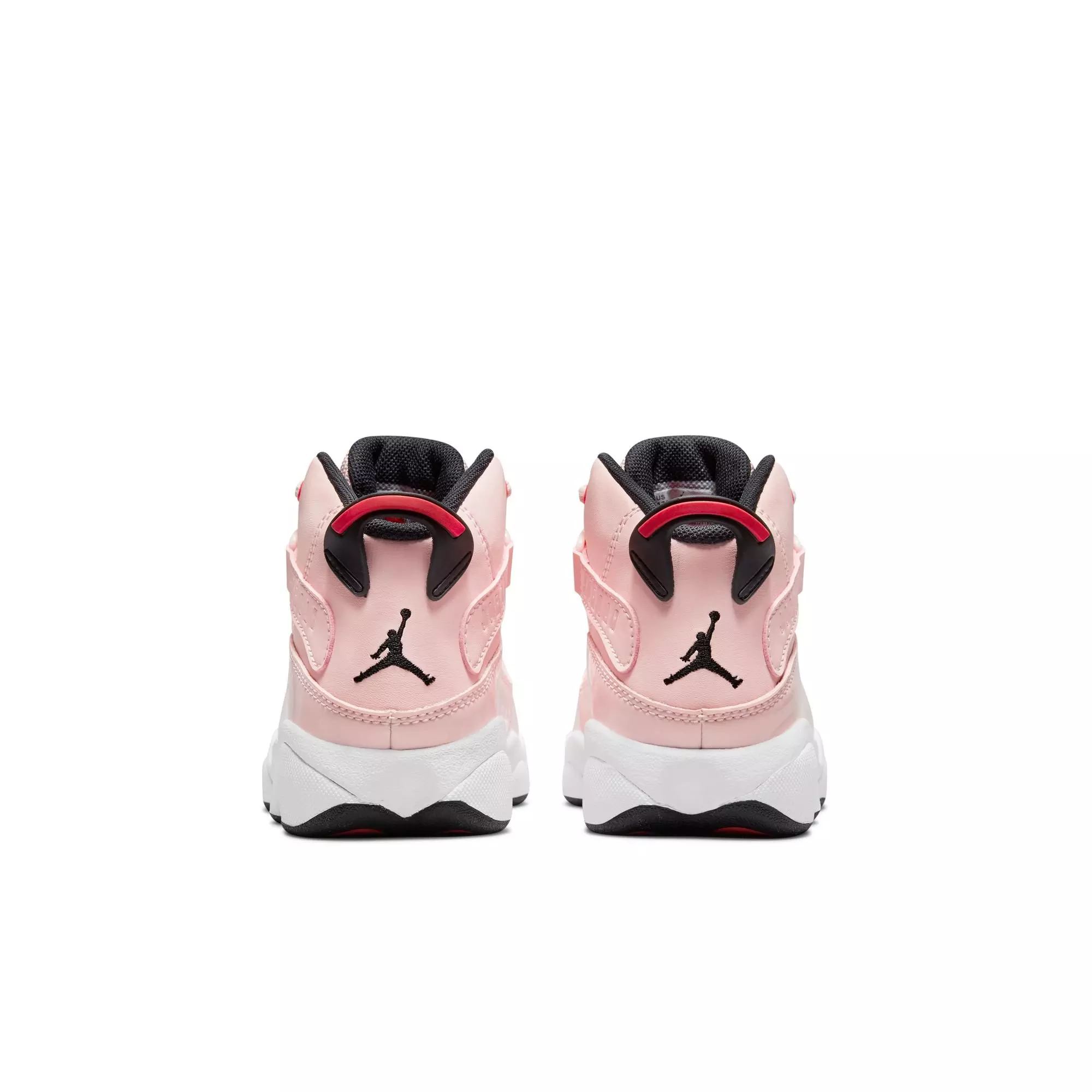 Jordan 6 Rings "Atmosphere/Infrared 23/Black/White" Preschool Girls' Shoe - PINK/BLACK
