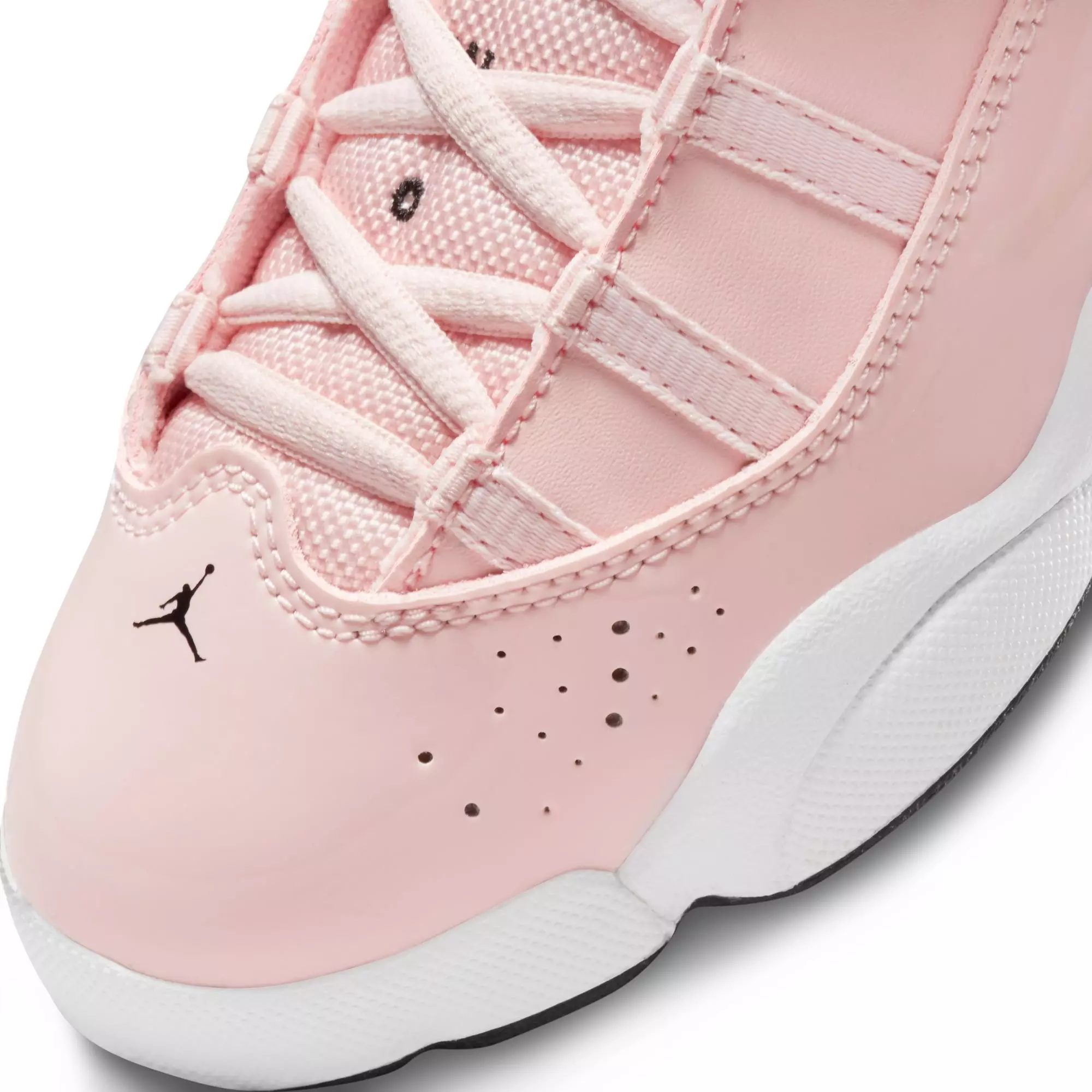Jordan 6 Rings "Atmosphere/Infrared 23/Black/White" Preschool Girls' Shoe - PINK/BLACK
