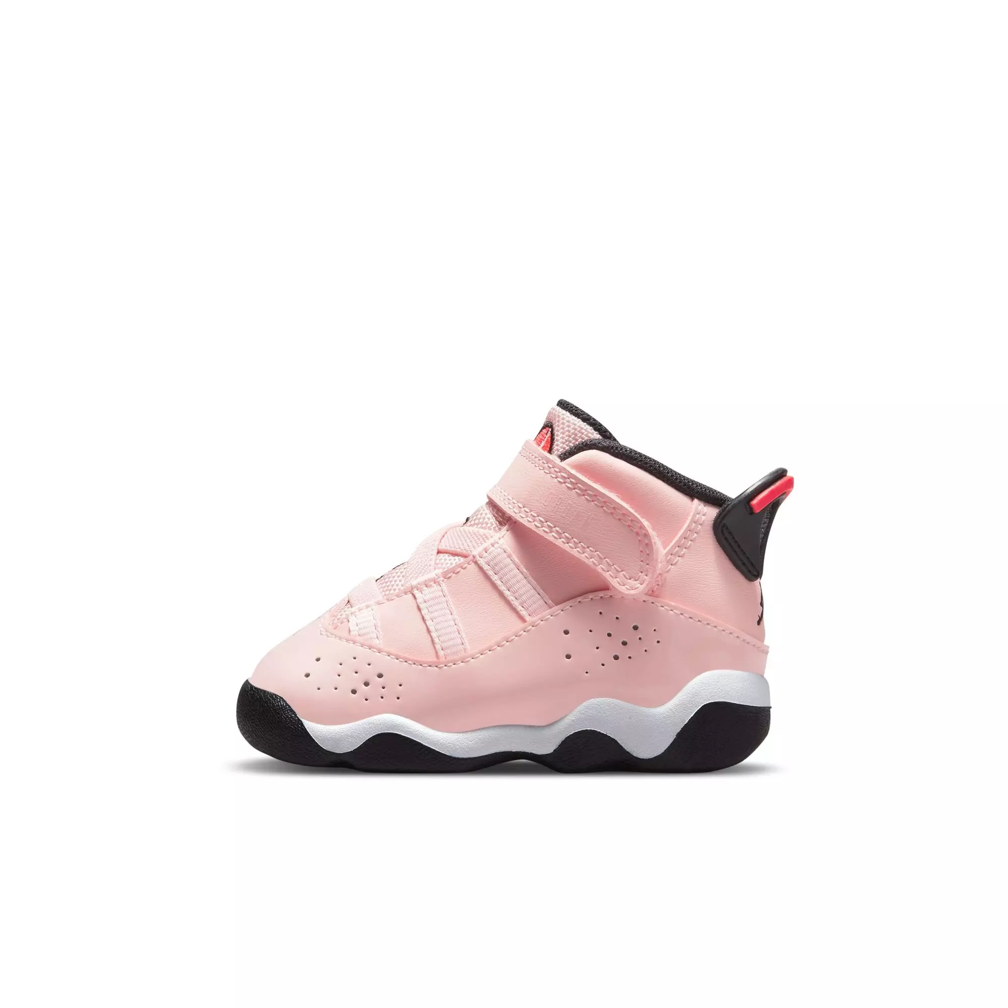 Jordan 6 Rings "Atmosphere/Infrared 23/Black/White" Toddler Girls' Shoe - PINK/BLACK