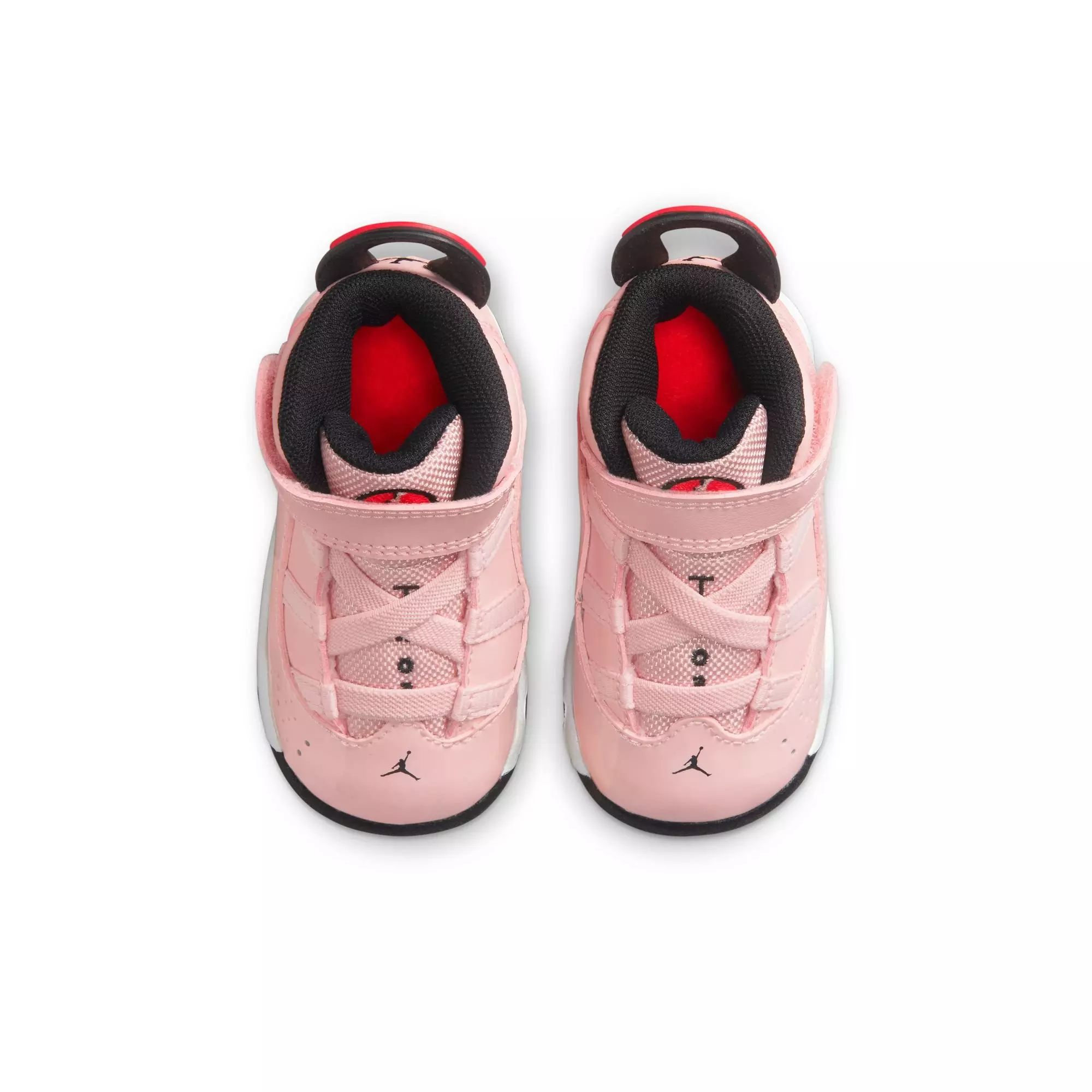 Jordan 6 Rings "Atmosphere/Infrared 23/Black/White" Toddler Girls' Shoe - PINK/BLACK