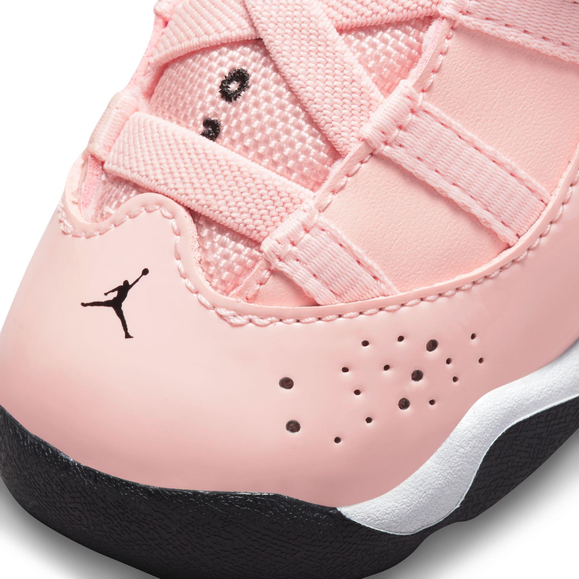 Jordan 6 Rings "Atmosphere/Infrared 23/Black/White" Toddler Girls' Shoe - PINK/BLACK Thumbnail View 9