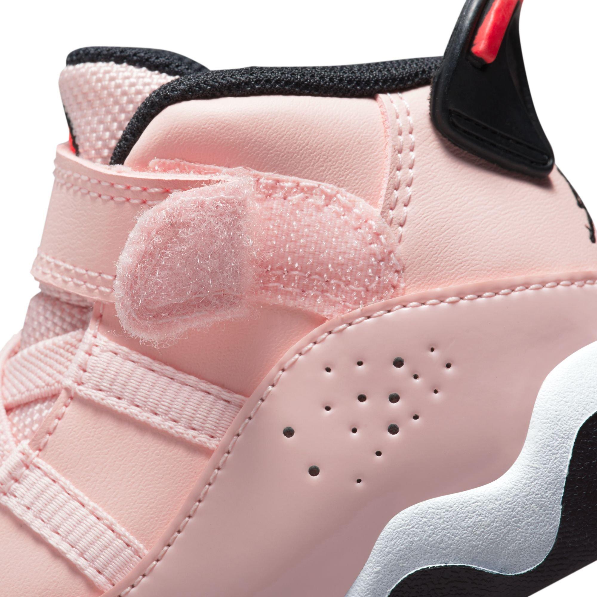 Jordan 6 Rings "Atmosphere/Infrared 23/Black/White" Toddler Girls' Shoe - PINK/BLACK Thumbnail View 10