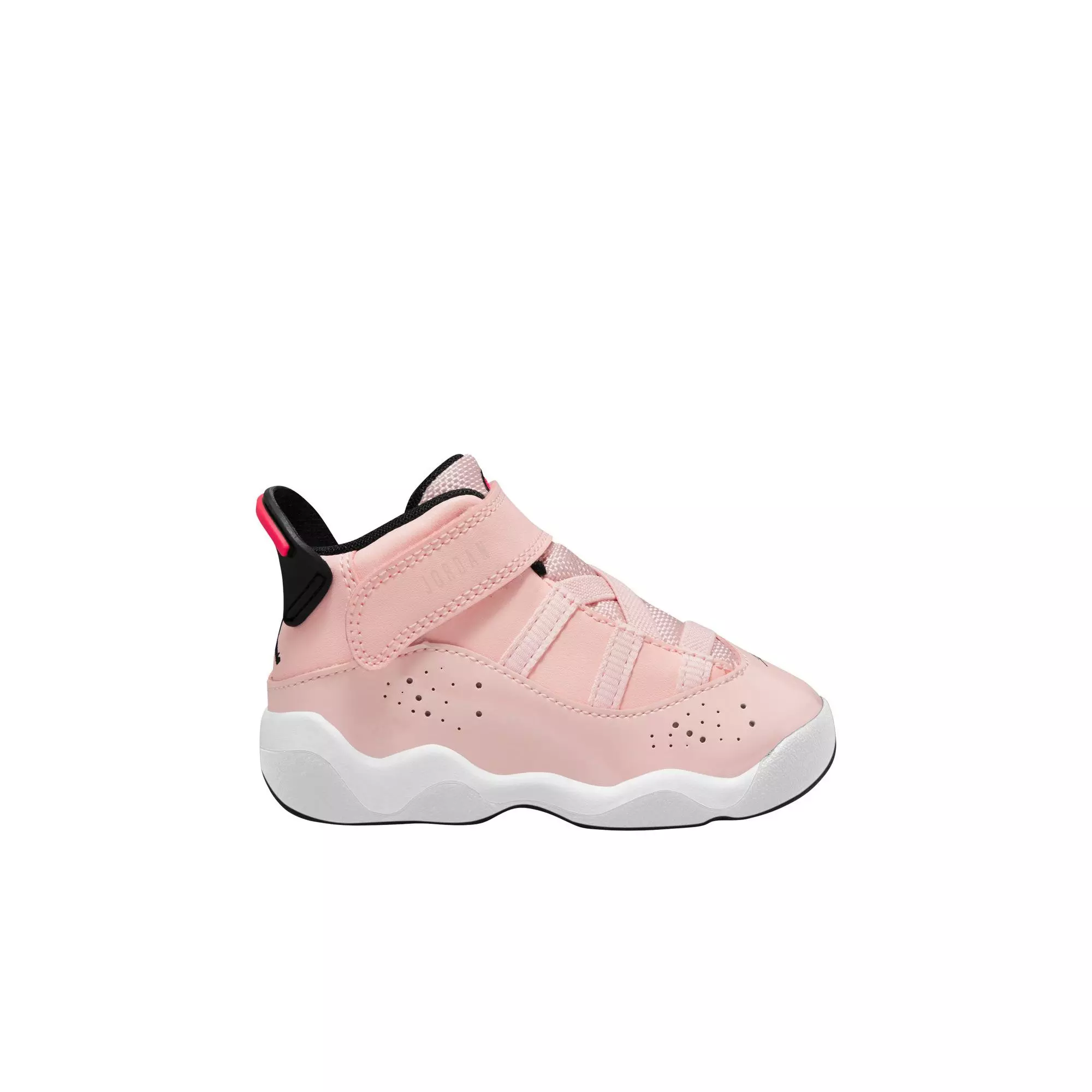 Jordan 6 Rings "Atmosphere/Infrared 23/Black/White" Toddler Girls' Shoe - PINK/BLACK