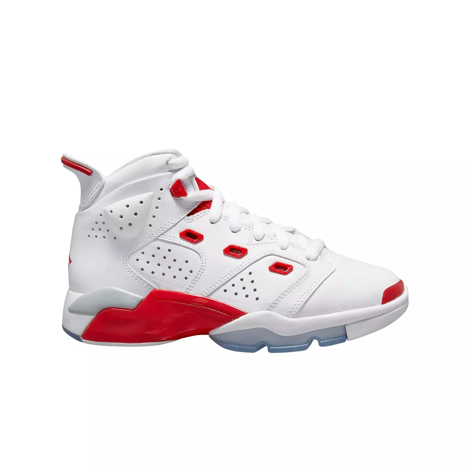 Jordan 6-17-23 "White/University Red/Metallic Platinum" Grade School Boys' Shoe - WHITE/RED/SILVER
