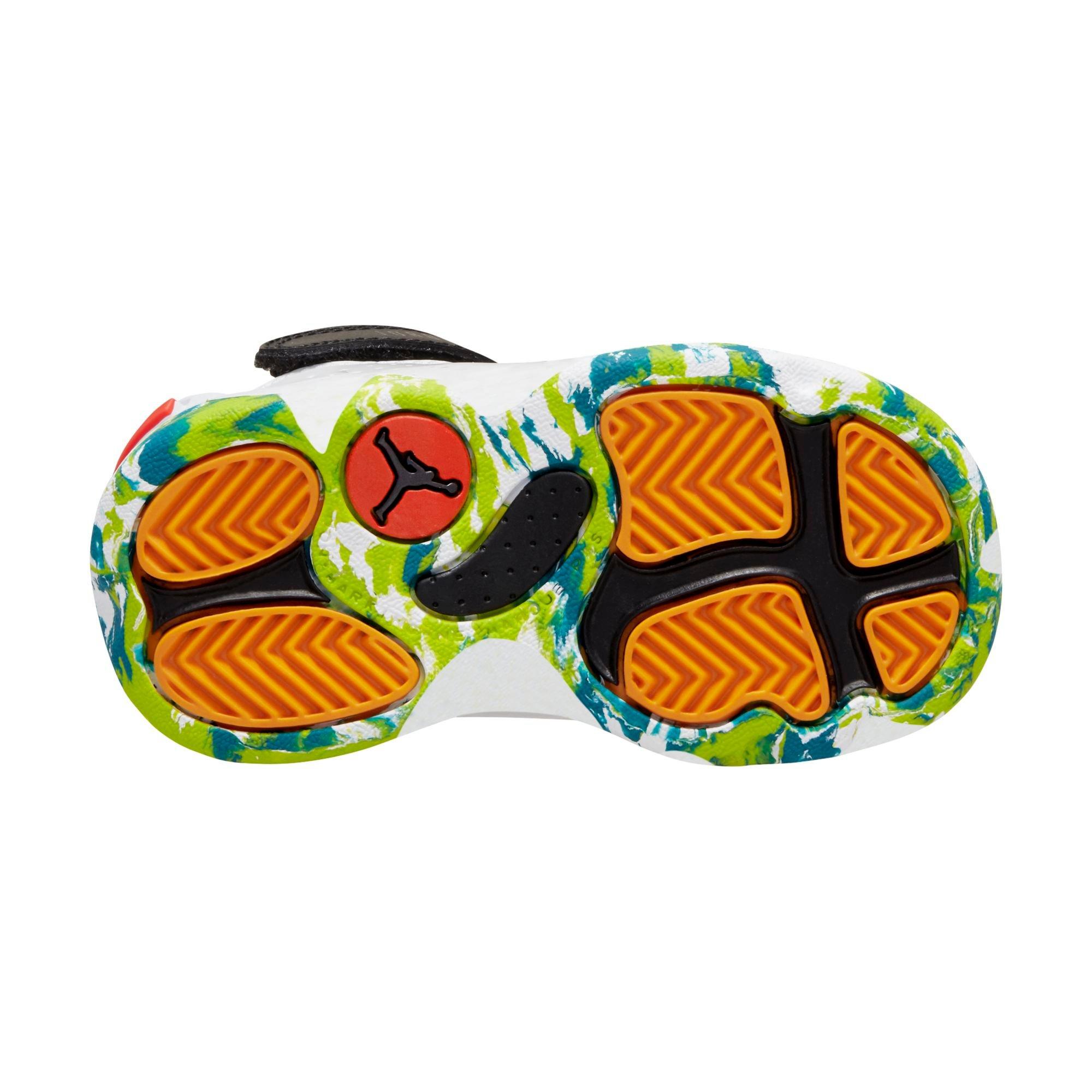 Jordan 6 Rings "Slime" Toddler Boys' Shoe - WHITE/GREEN/ORANGE Thumbnail View 3