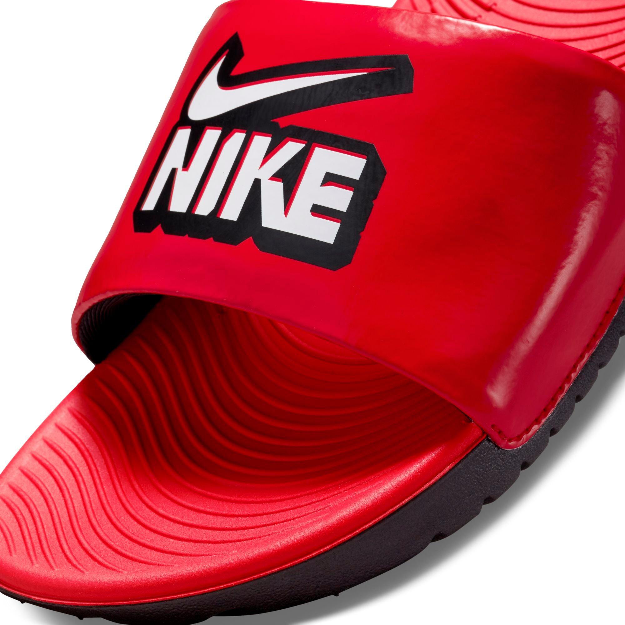 Nike Kawa "University Red/White/Black" Grade School Boys' Slide - RED Thumbnail View 3
