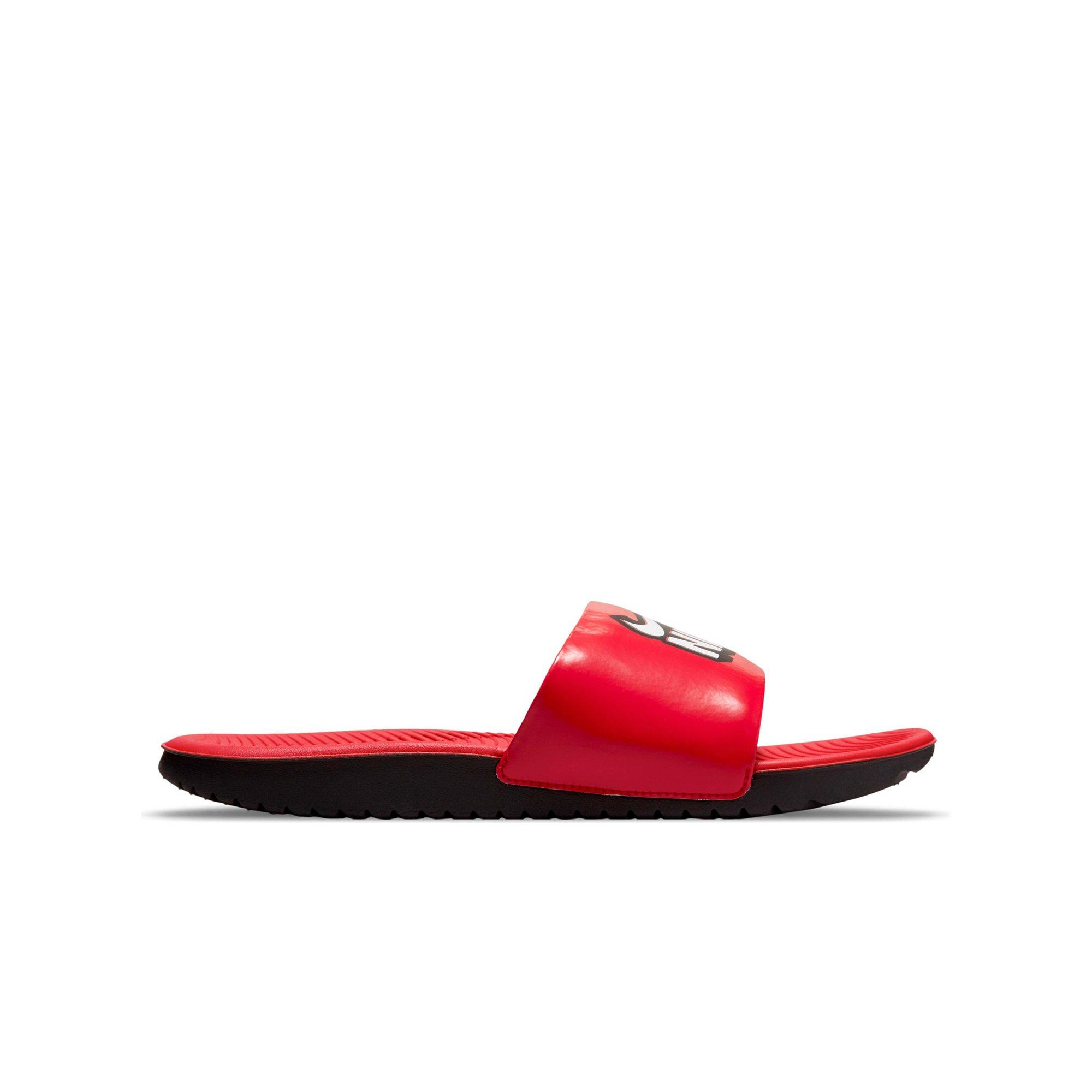 Nike Kawa "University Red/White/Black" Grade School Boys' Slide - RED Thumbnail View 1