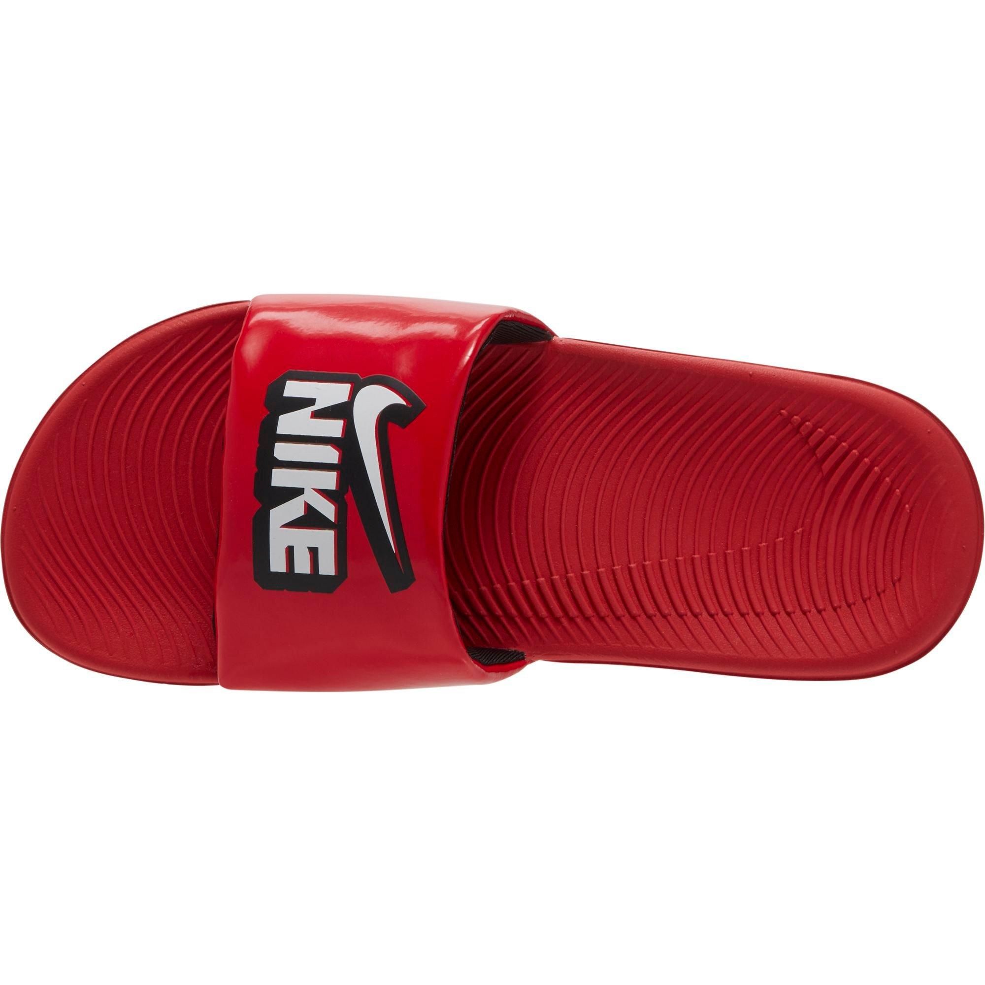 Nike Kawa "University Red/White/Black" Grade School Boys' Slide - RED Thumbnail View 7