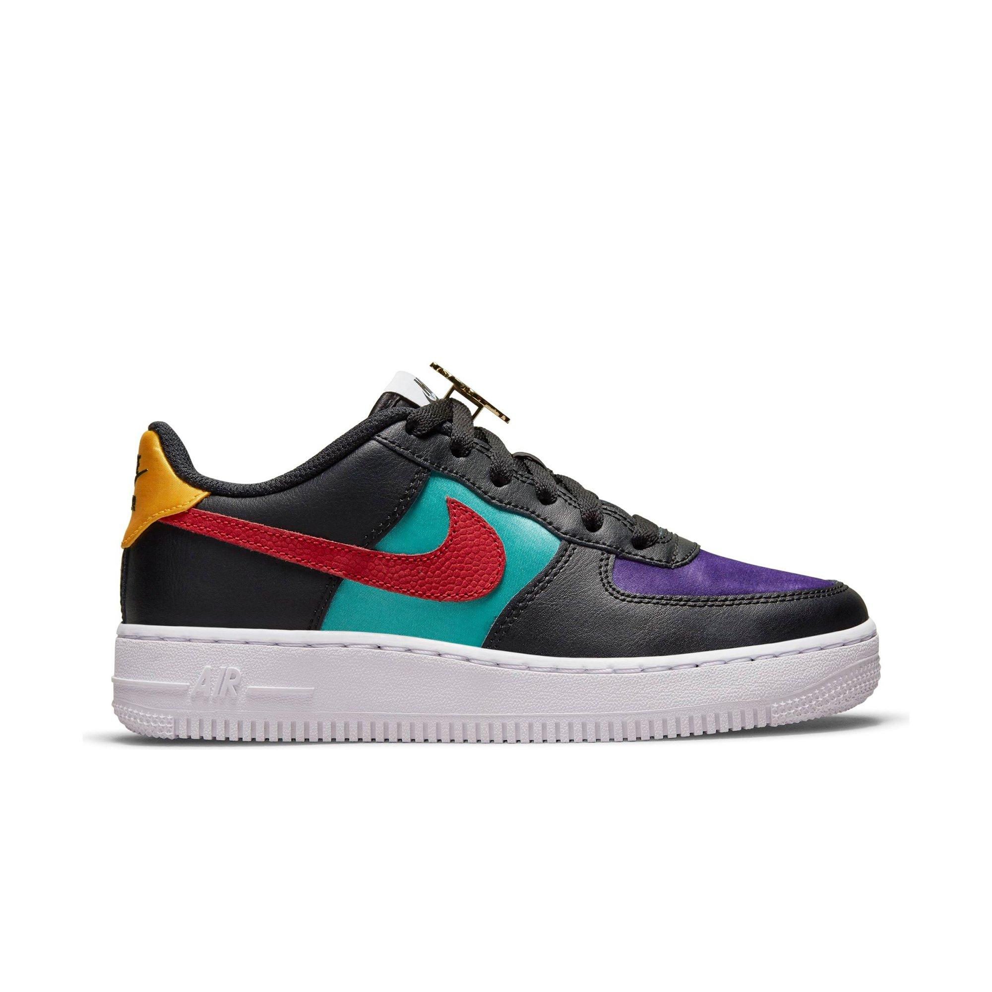 Nike Grade School Air Force 1 Emb - Black / Chile Red / Grey Fog – Kith