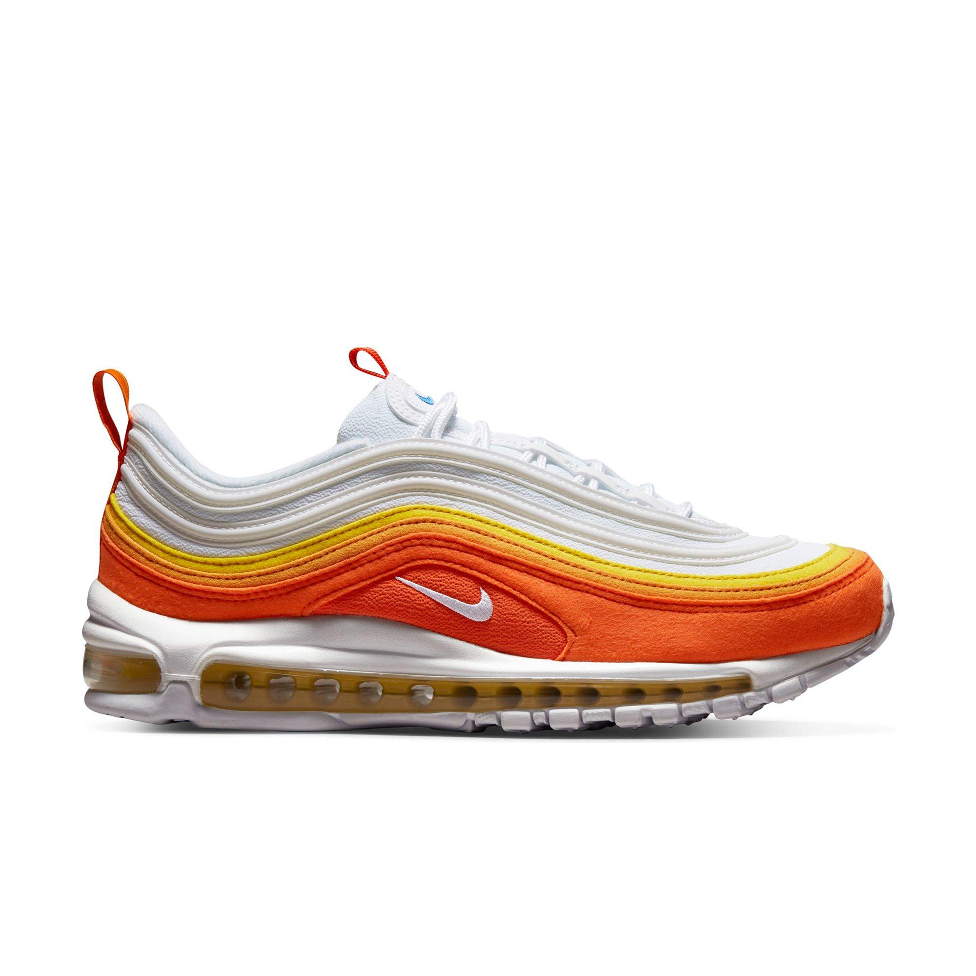 Air max 97 outlet white with orange swoosh