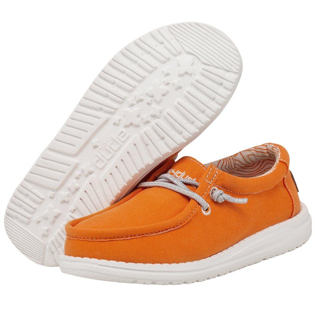 Hey Dude Wally "Fiesta Orange" Preschool Boys' Shoe - ORANGE/WHITE Thumbnail View 4