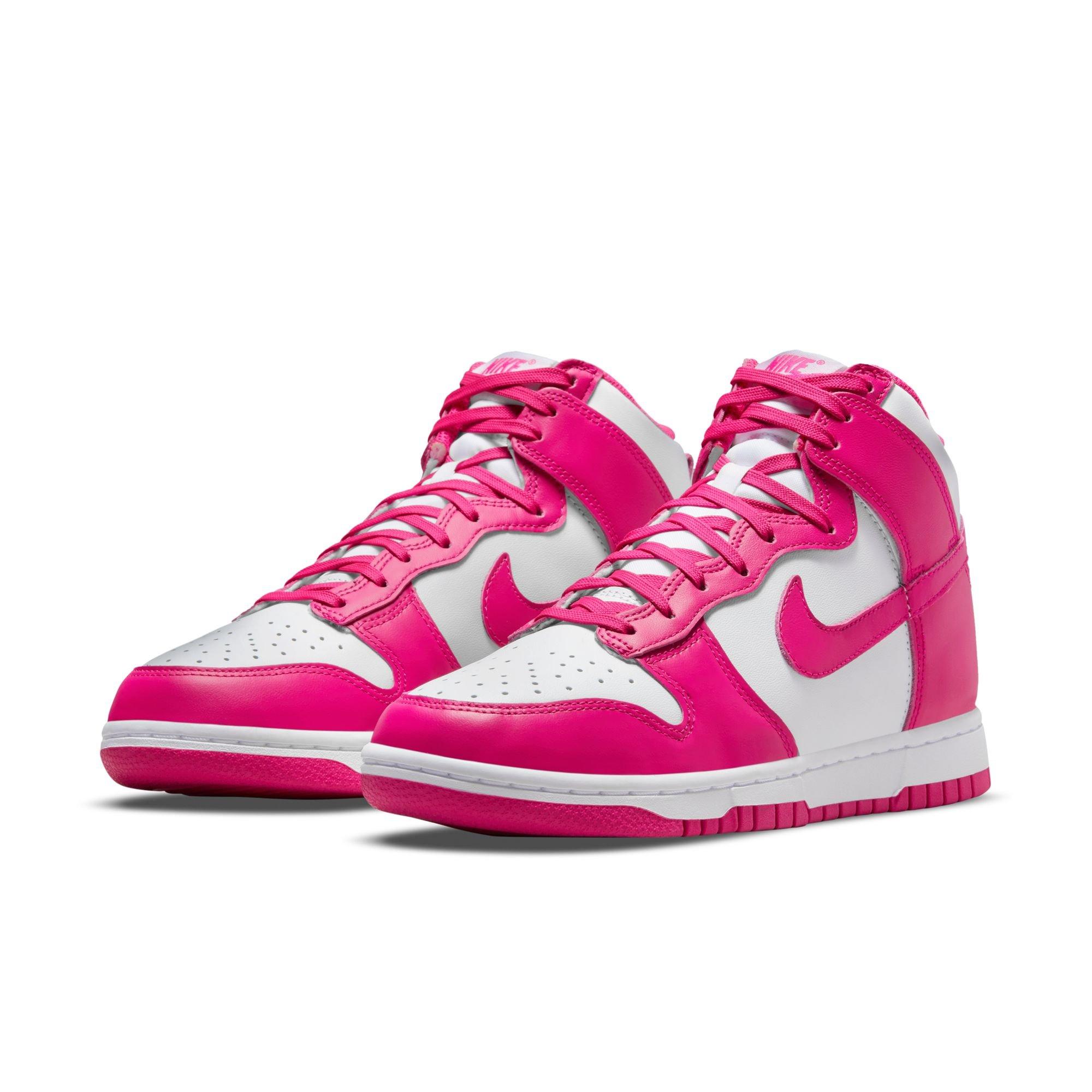 pink white high dunks