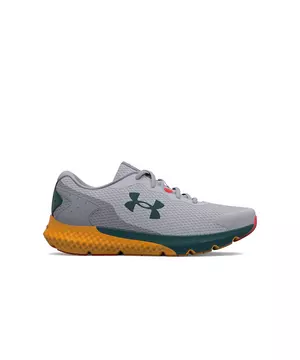 Armour Charged "Grey/Gold/Green" Grade School Boys' Running Shoe
