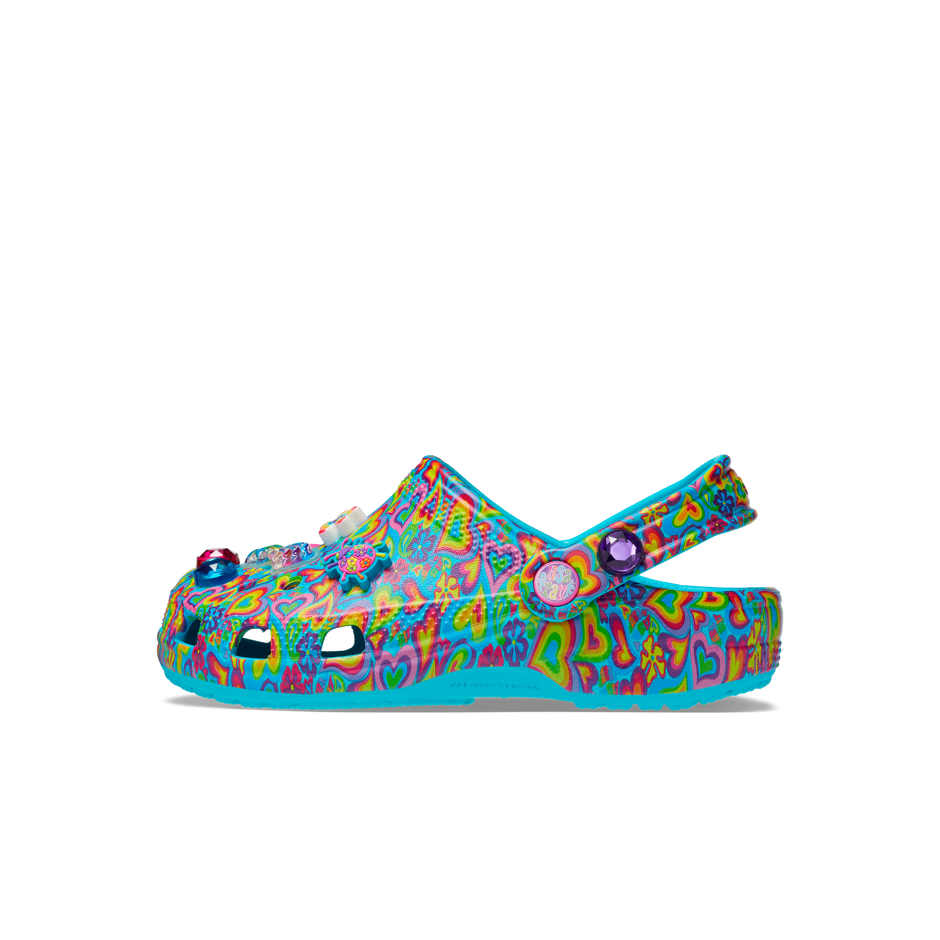 Crocs Classic "Lisa Frank" Preschool Girls' Clog - TEAL/ORANGE Thumbnail View 2