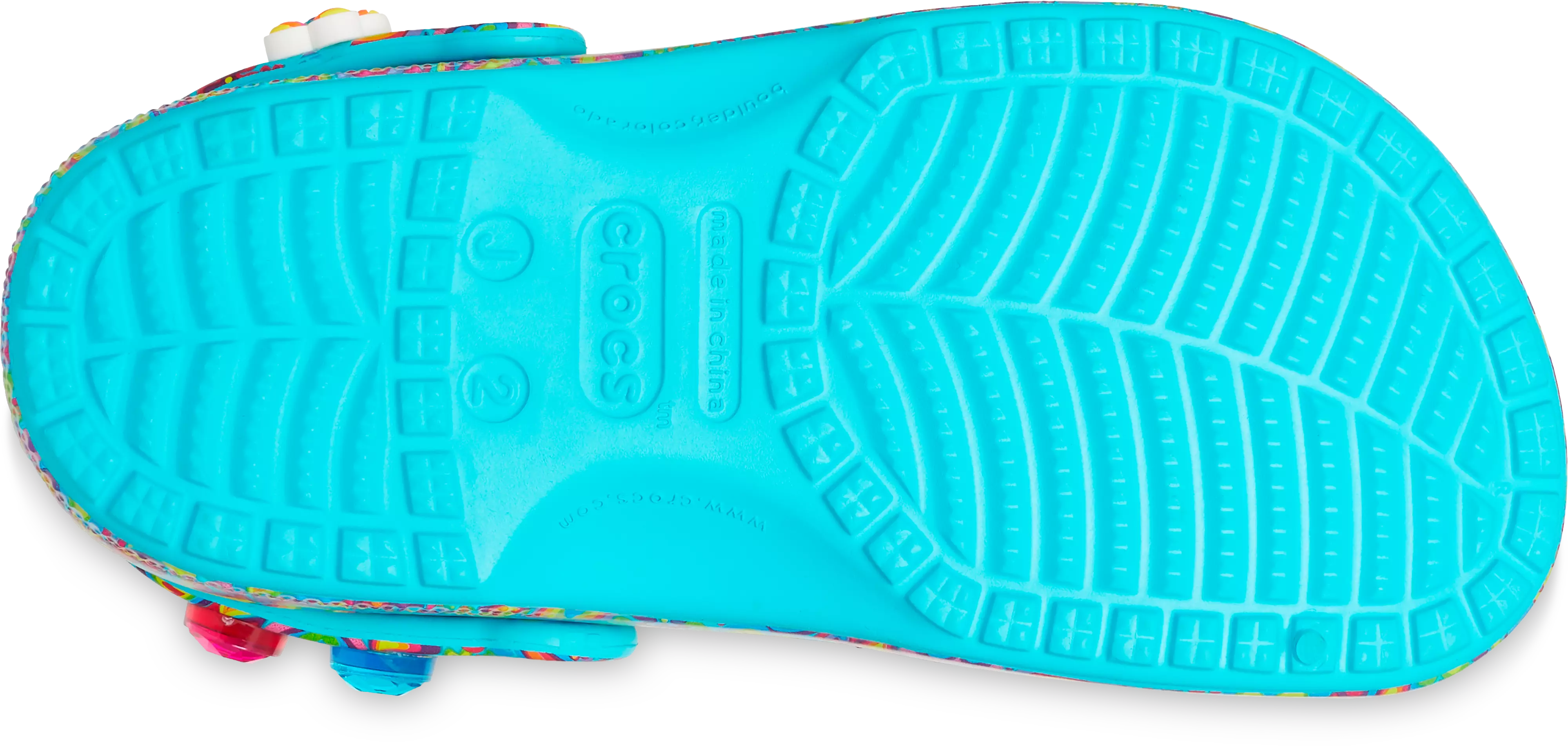 Crocs Classic "Lisa Frank" Preschool Girls' Clog - TEAL/ORANGE