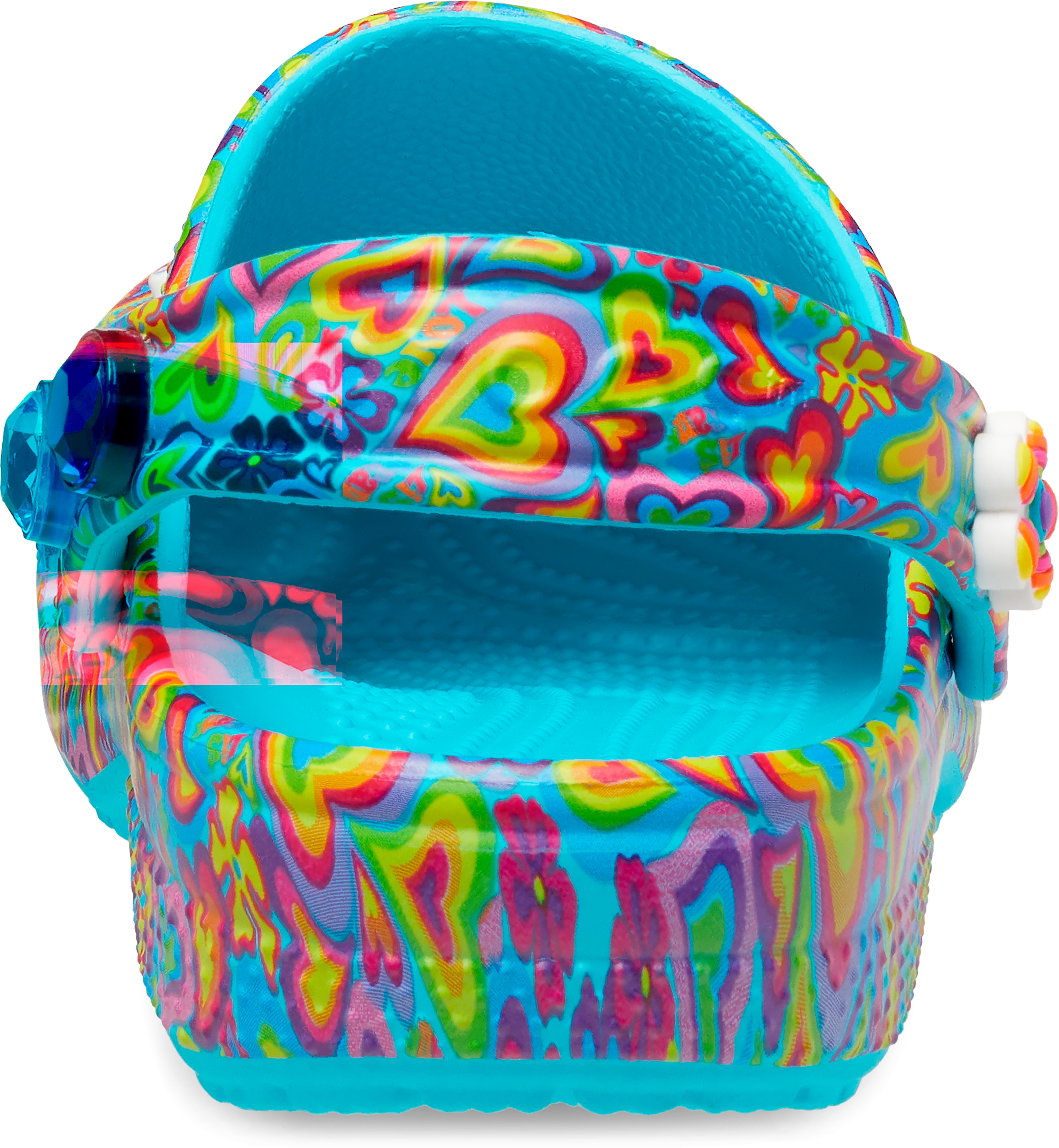 Crocs Classic "Lisa Frank" Preschool Girls' Clog - TEAL/ORANGE Thumbnail View 7