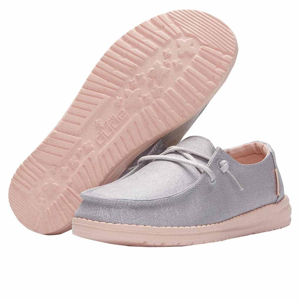 Hey Dude Wendy Youth Sparkling Silver Preschool Girls' Shoe - Hibbett