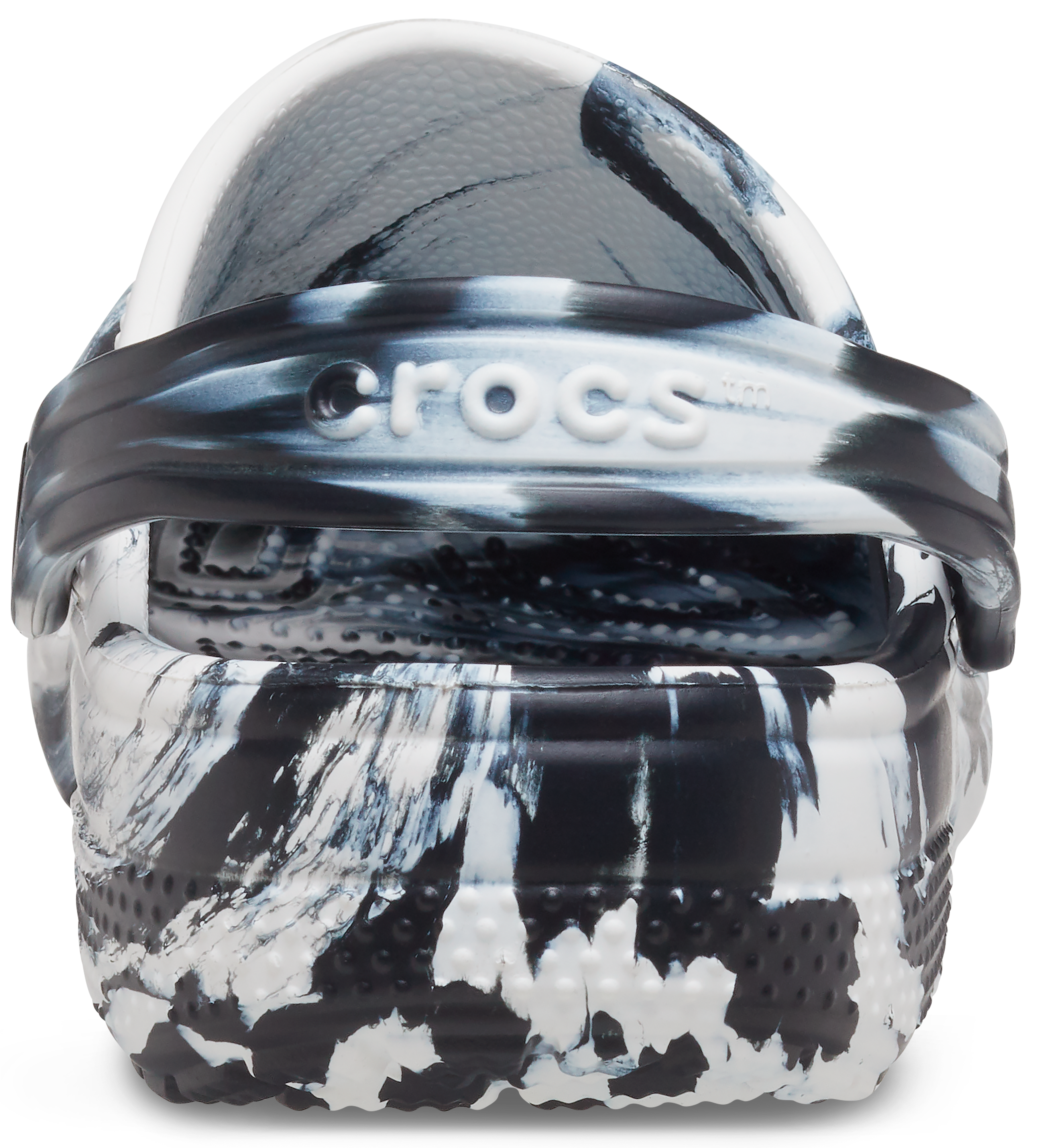 Crocs Classic Marbled "Black/White" Grade School Kids' Clog - BLACK/WHITE Thumbnail View 5