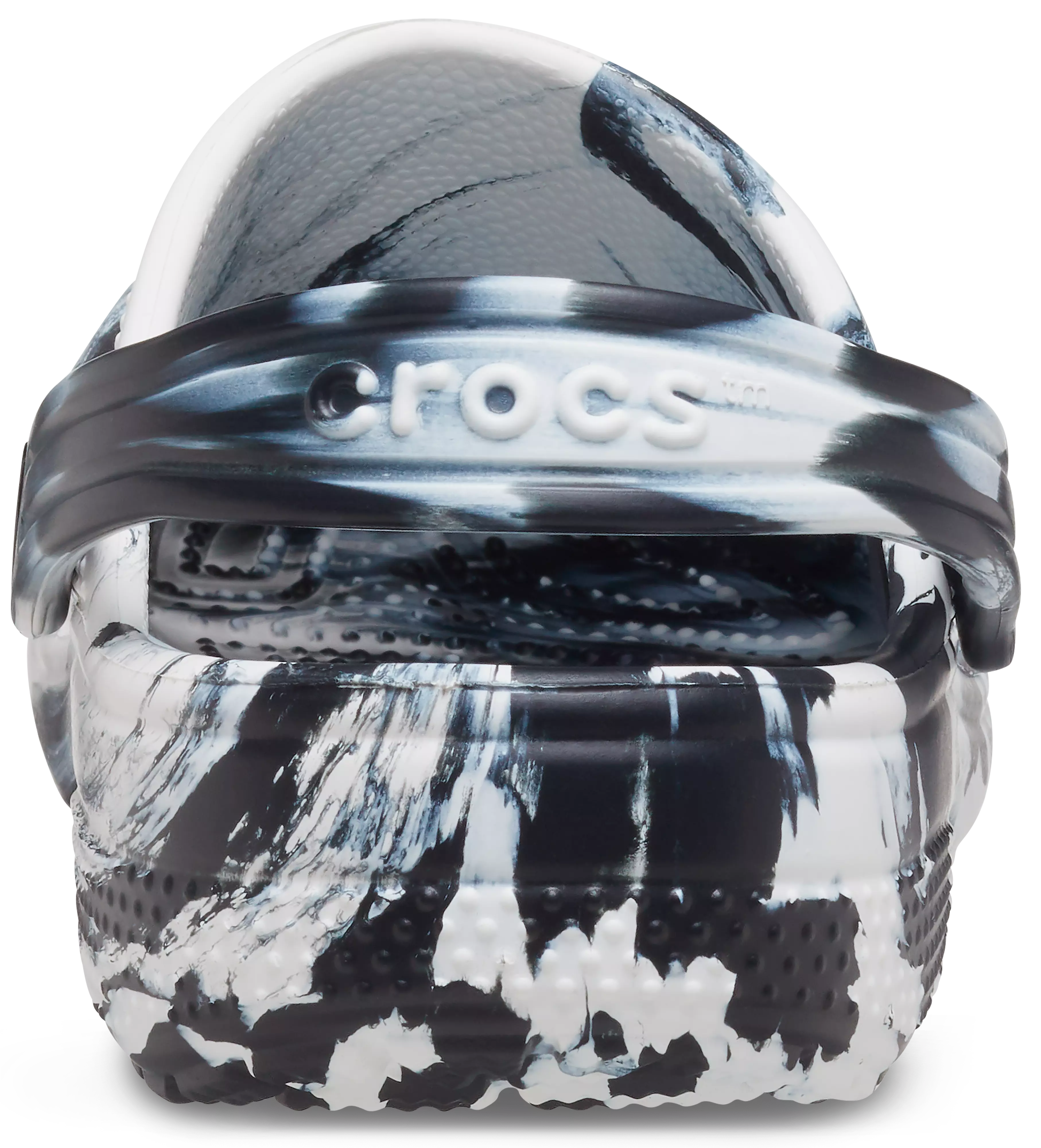 Crocs Classic Marbled "Black/White" Grade School Kids' Clog - BLACK/WHITE