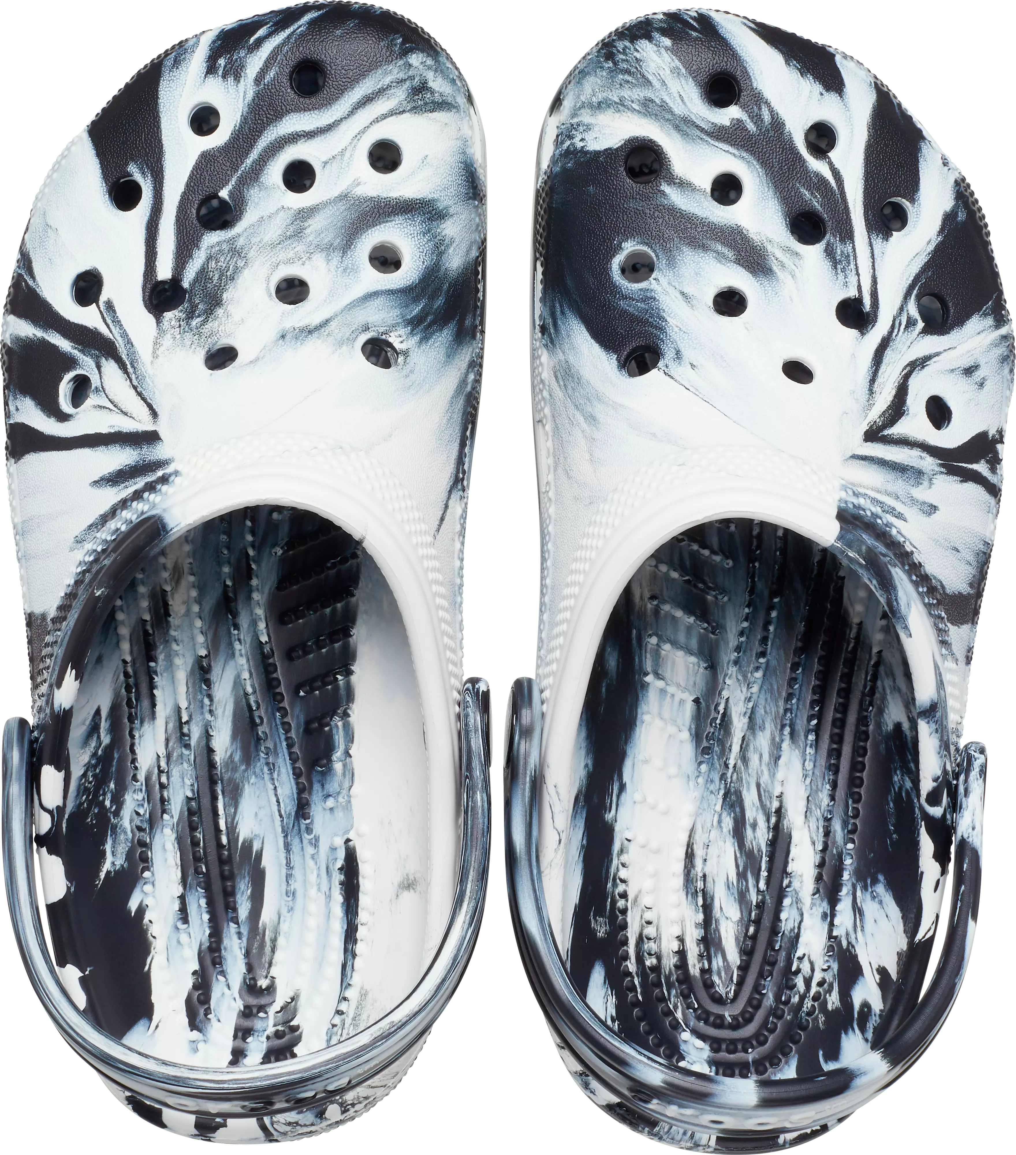 Crocs Classic Marbled "Black/White" Grade School Kids' Clog - BLACK/WHITE