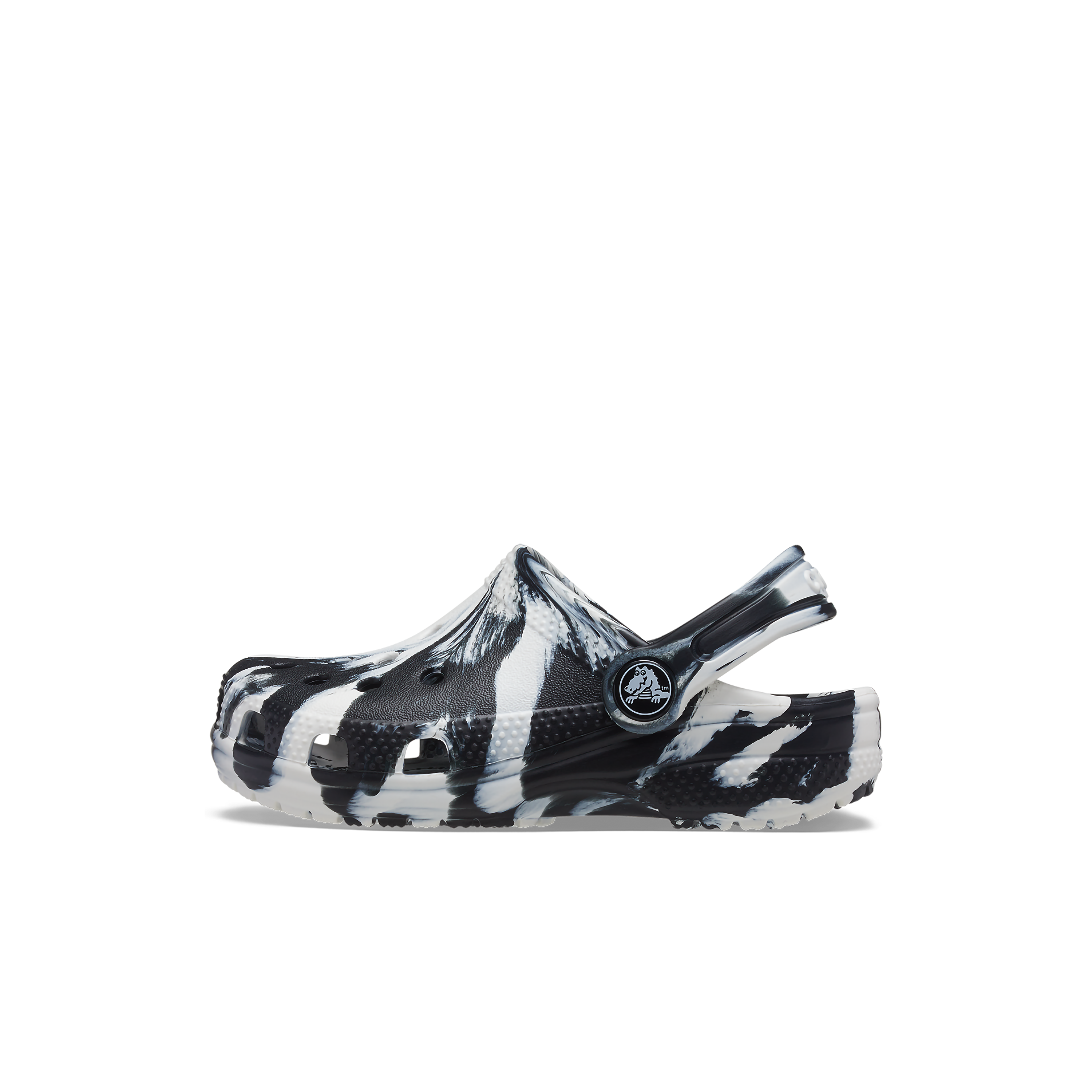 Crocs Classic Marbled "Black/White" Toddler Boys' Clog - BLACK/WHITE Thumbnail View 2