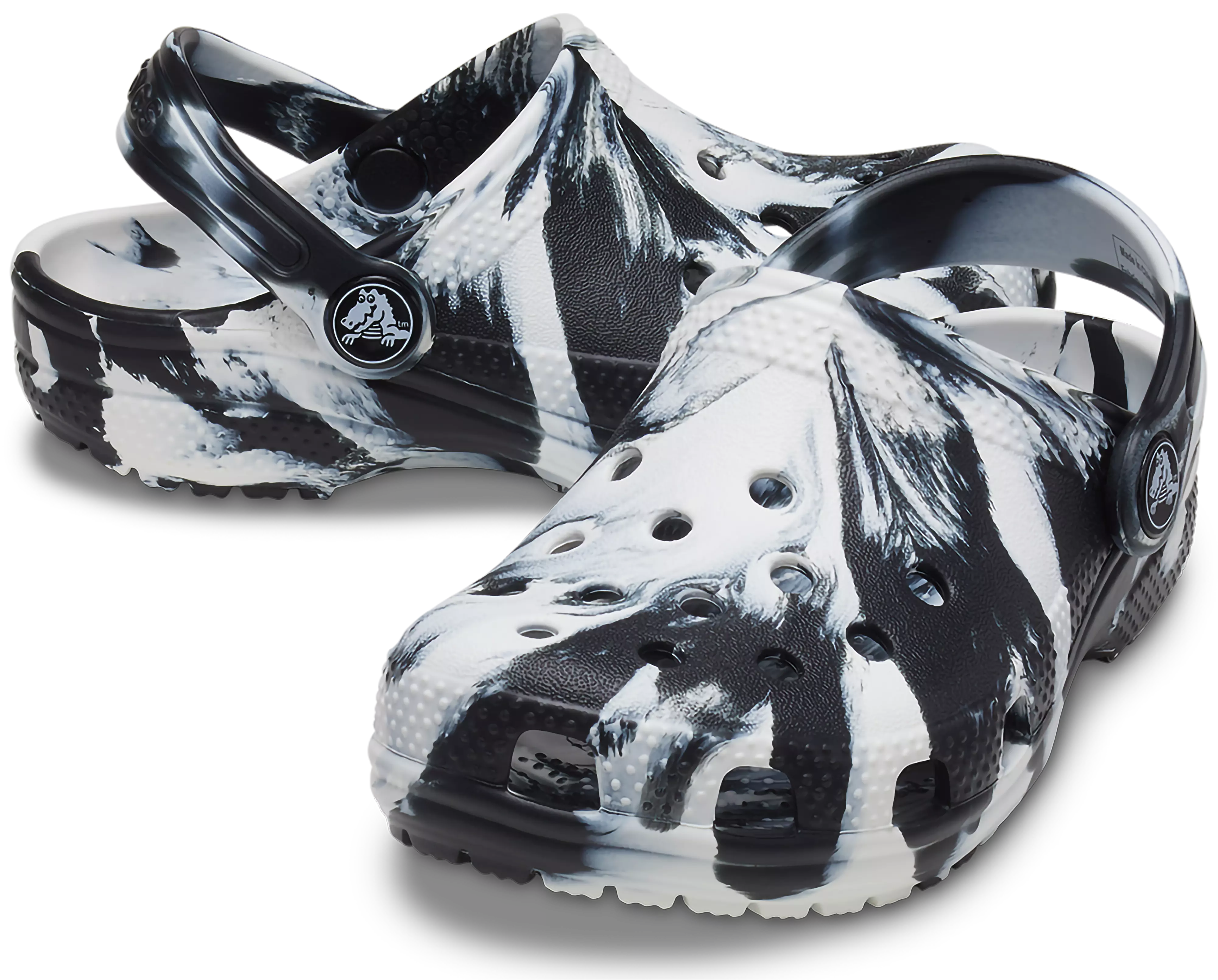 Crocs Classic Marbled "Black/White" Toddler Boys' Clog - BLACK/WHITE
