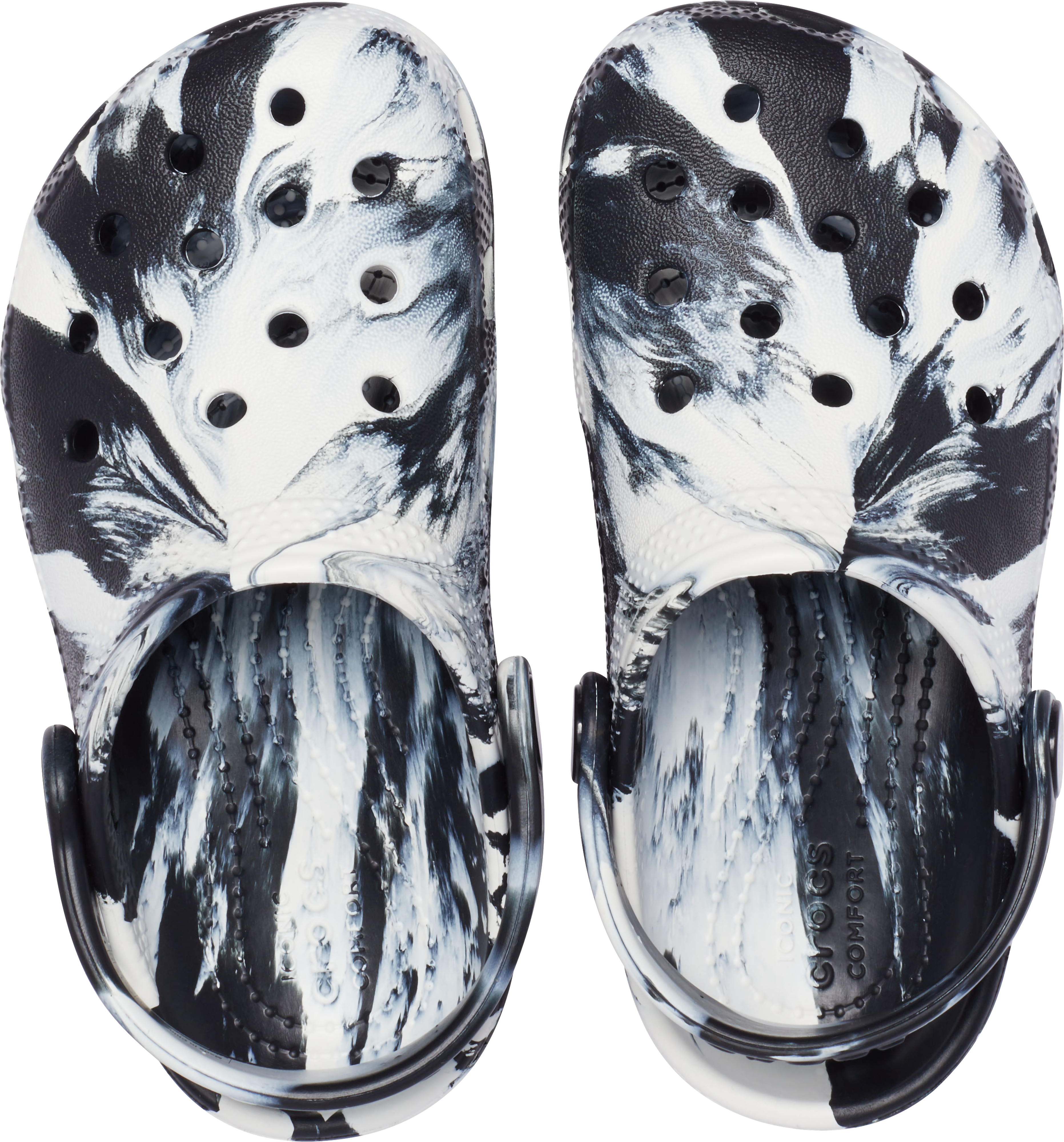 Crocs Classic Marbled "Black/White" Toddler Boys' Clog - BLACK/WHITE Thumbnail View 4