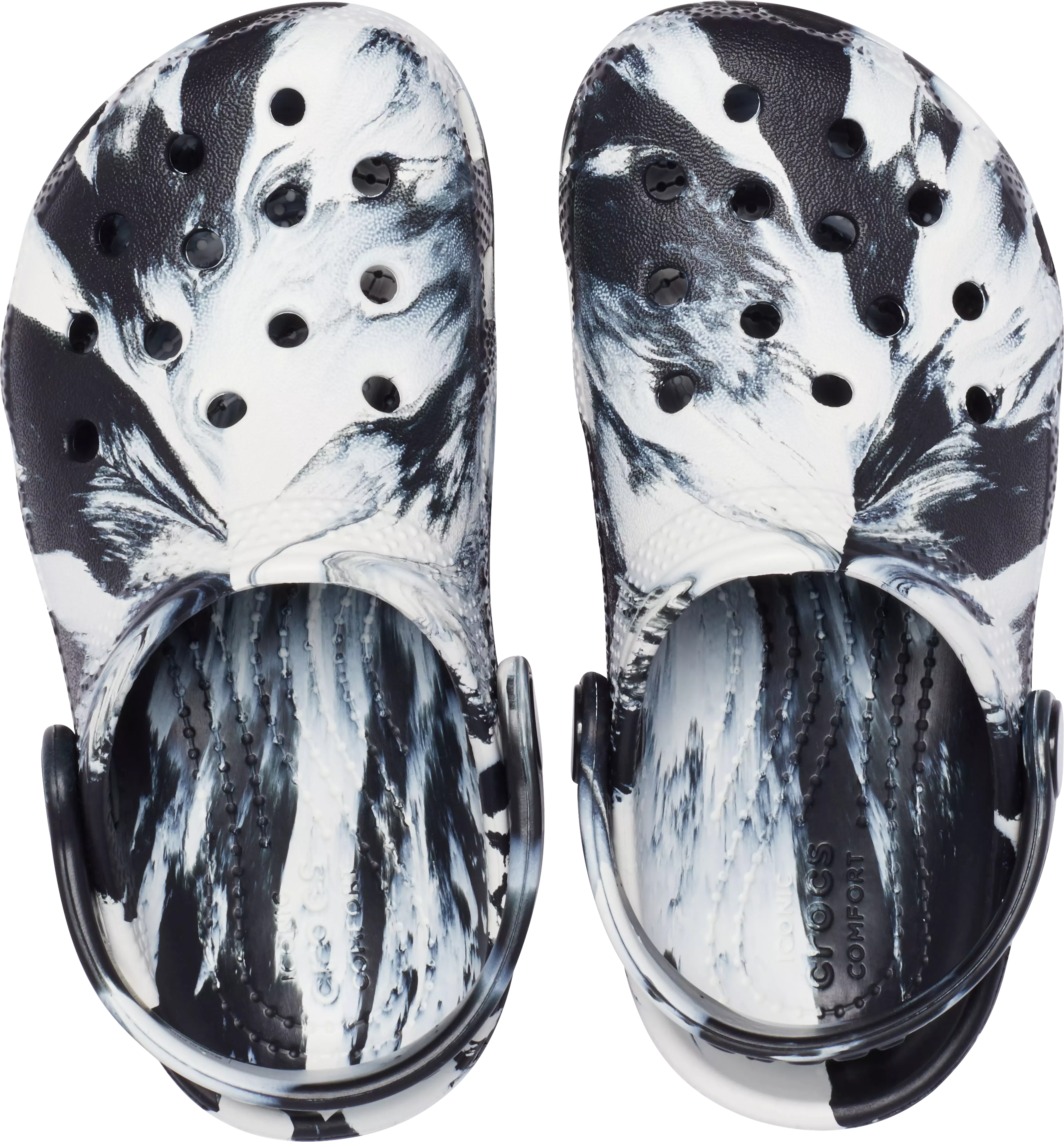 Crocs Classic Marbled "Black/White" Toddler Boys' Clog - BLACK/WHITE