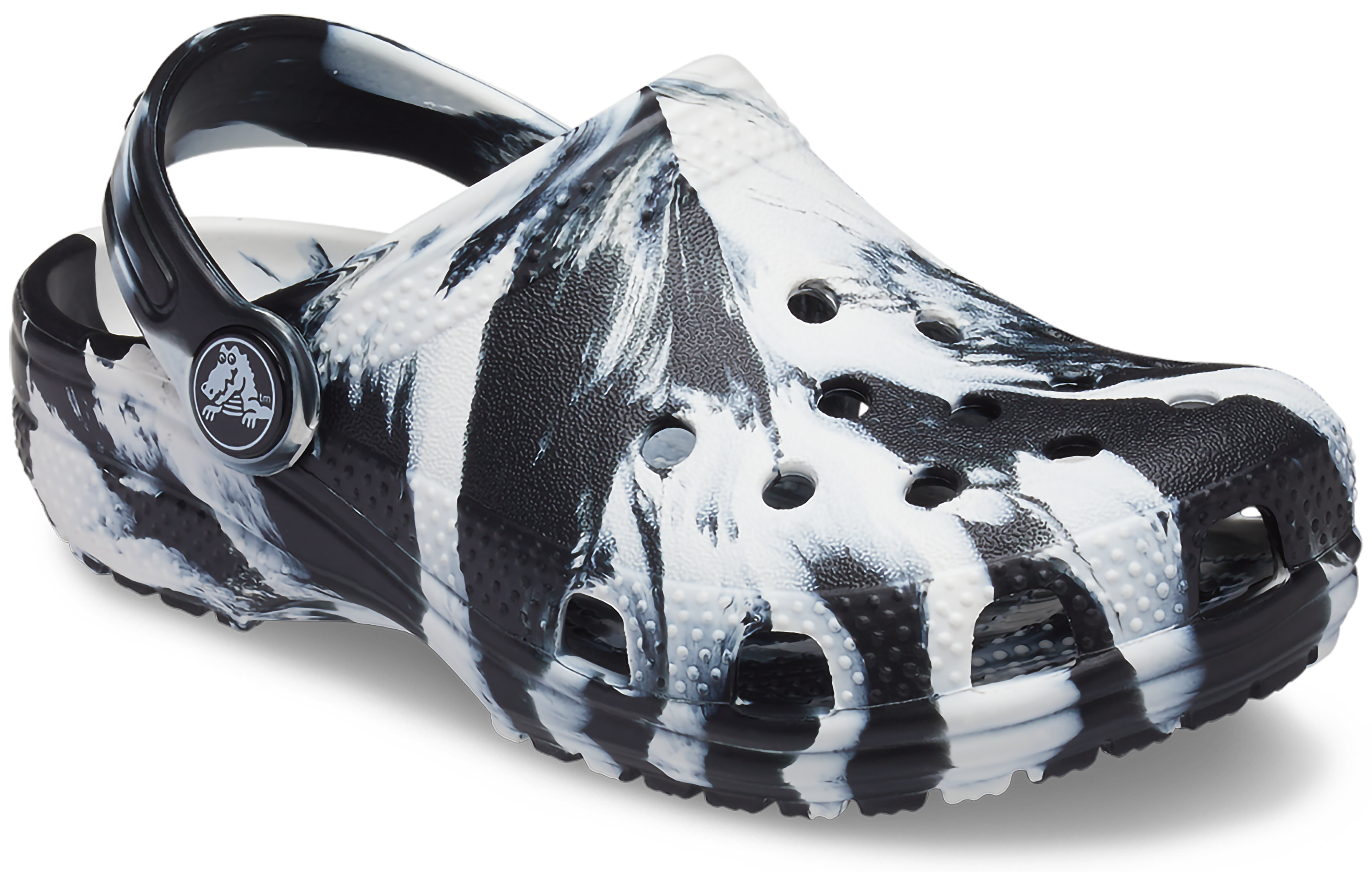 Crocs Classic Marbled "Black/White" Toddler Boys' Clog - BLACK/WHITE Thumbnail View 6